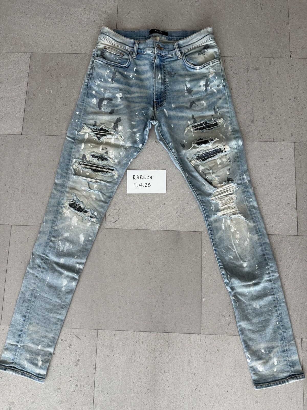 Amiri Amiri Crystal Jean Light Indigo 2017 Size US 34 / EU 50 - 1 Thumbnail