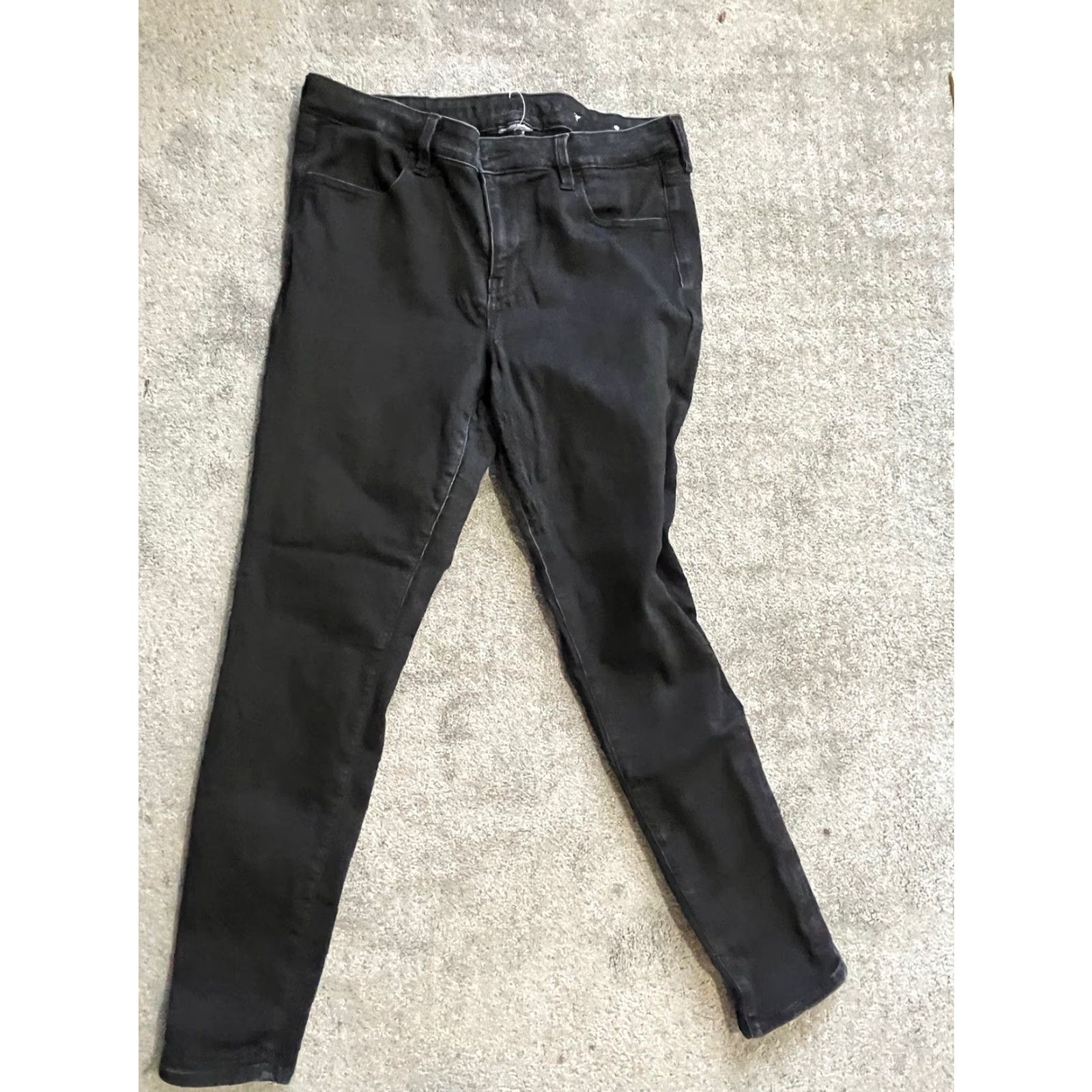 American Eagle Outfitters AMERICAN EAGLE Black Super Stretch Denim Jegging Pants Womens Size 14 Distressed Regular Size 36" / US 14 / IT 50 - 3 Thumbnail