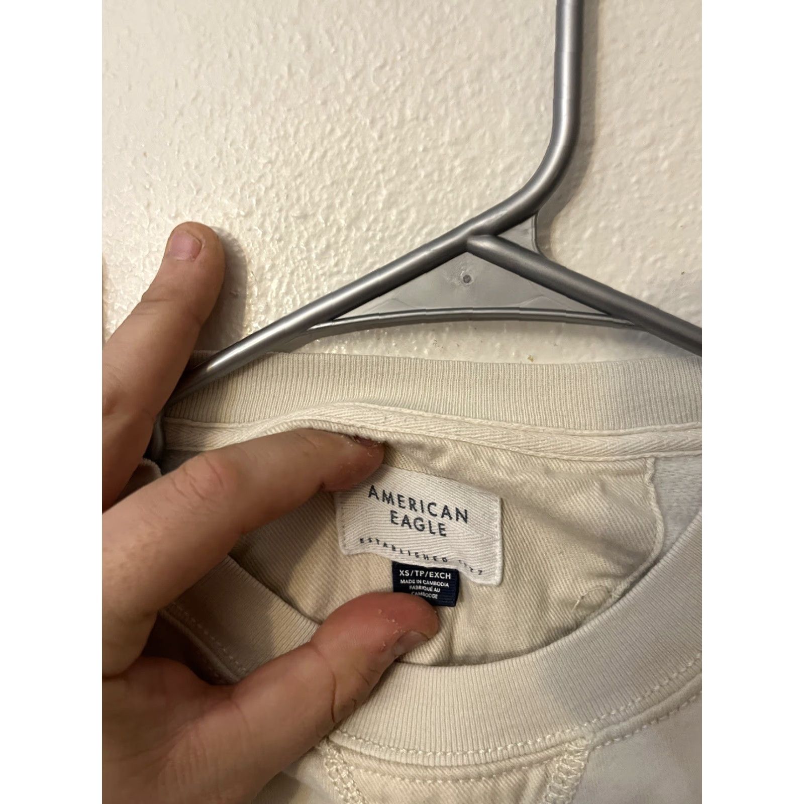 American Eagle Outfitters VINTAGE American Eagle Outfitters Sweatshirt Women XS White Crew Neck Pullover Graphic Print Oversized Soft & Brushed Fleece Casual Size XS / US 0-2 / IT 36-38 - 2 Thumbnail