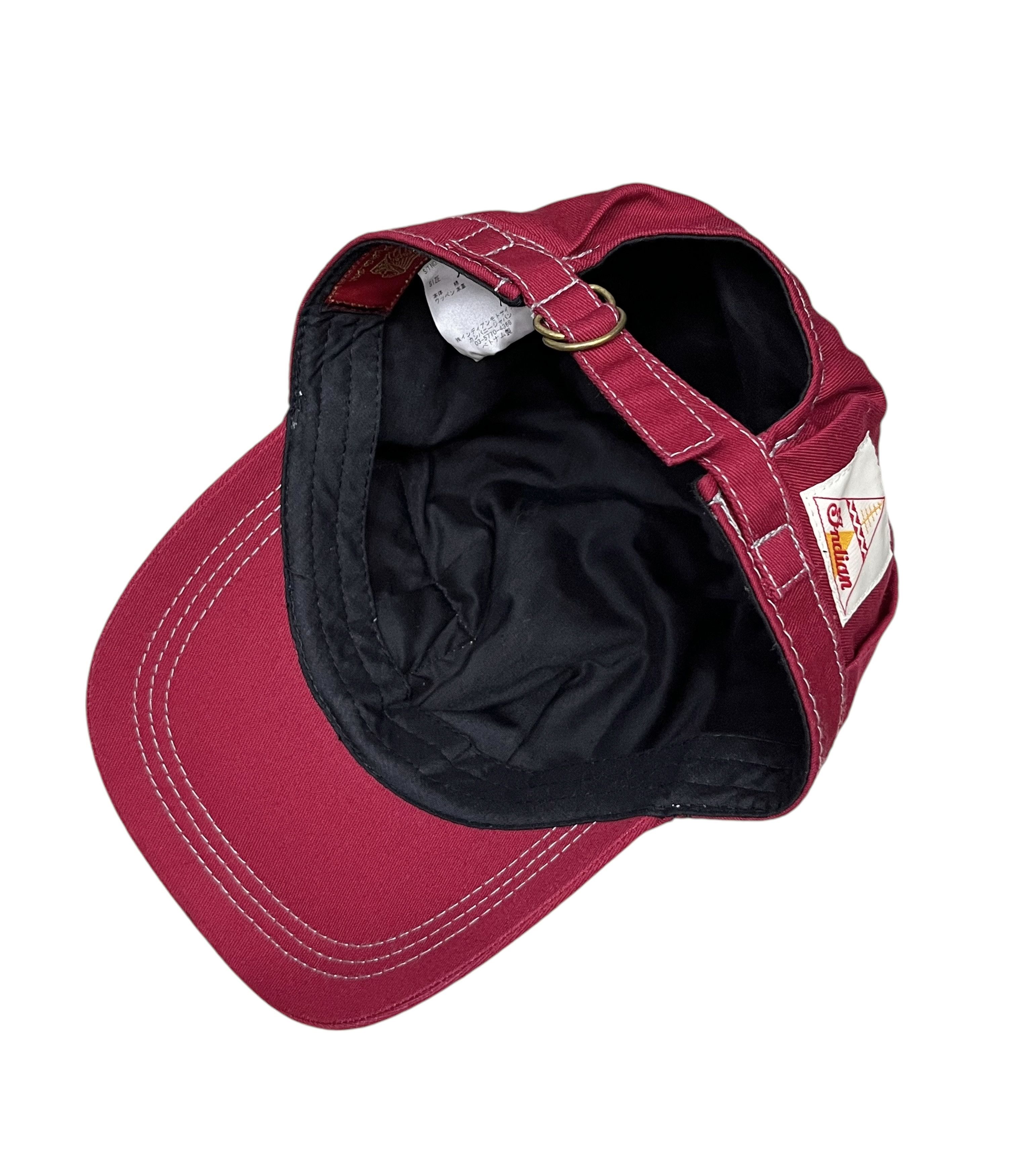 Indian Motorcycle 🔥Vintage INDIAN MOTOCYCLE Railroad Engineer Strapback Hat Size ONE SIZE - 8 Thumbnail