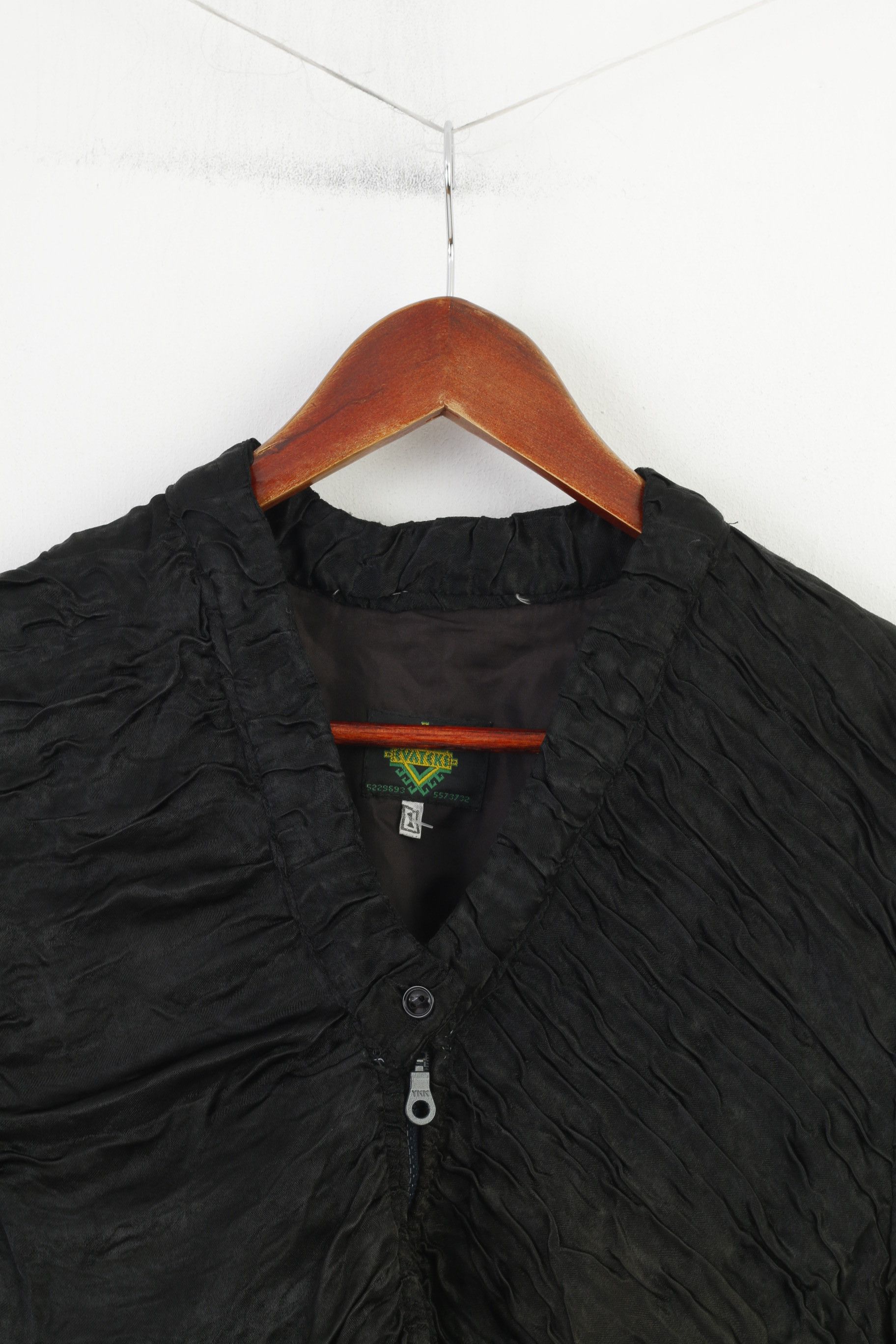 Vintage Evateks Women 1 L Jacket Bolero Black Full Zipper Puff 3698 Size L / US 10 / IT 46 - 2 Thumbnail