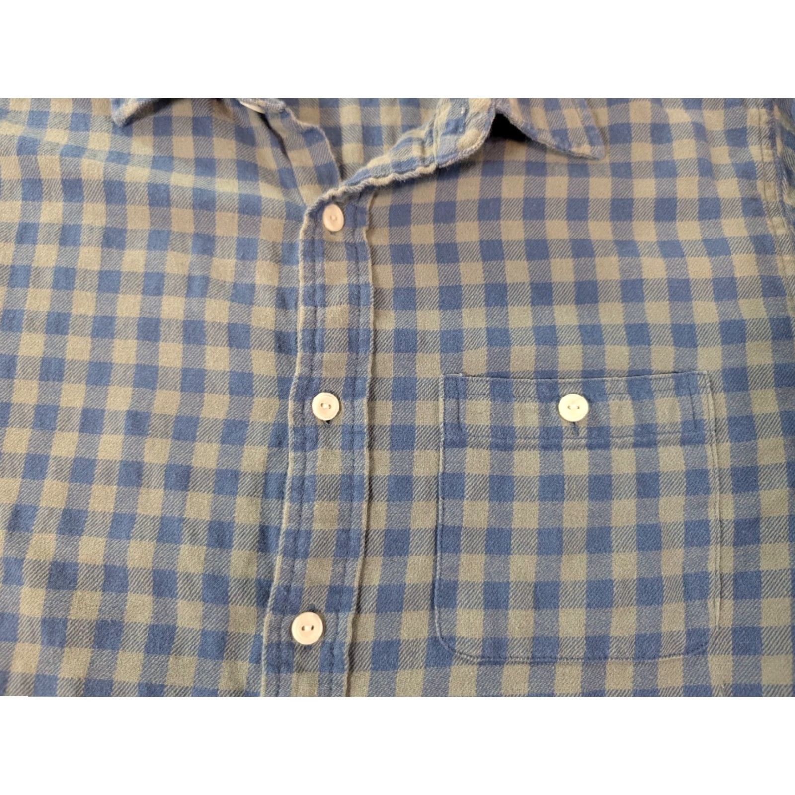 J Brand Normal Brand Button-Up Shirt Men's Medium Blue Plaid Solid-Color Pocket Long Sleeve Flannel Shirt Size US M / EU 48-50 / 2 - 4 Thumbnail
