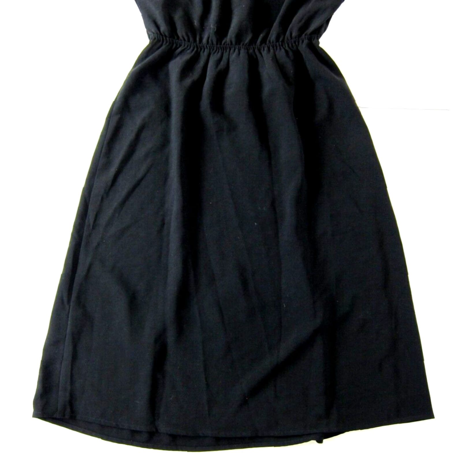Vintage Monteau Black Stretch High Neck Short Sleeve Modest Tunic Sheath Dress Small Size 28" / US 6 / IT 42 - 5 Thumbnail