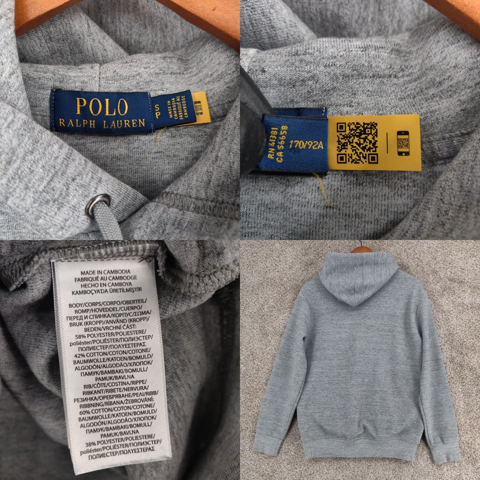 Polo Ralph Lauren Polo Ralph Lauren Hoodie Mens Small Gray Double Knit Big Pony Graphic Logo Size US S / EU 44-46 / 1 - 8 Thumbnail
