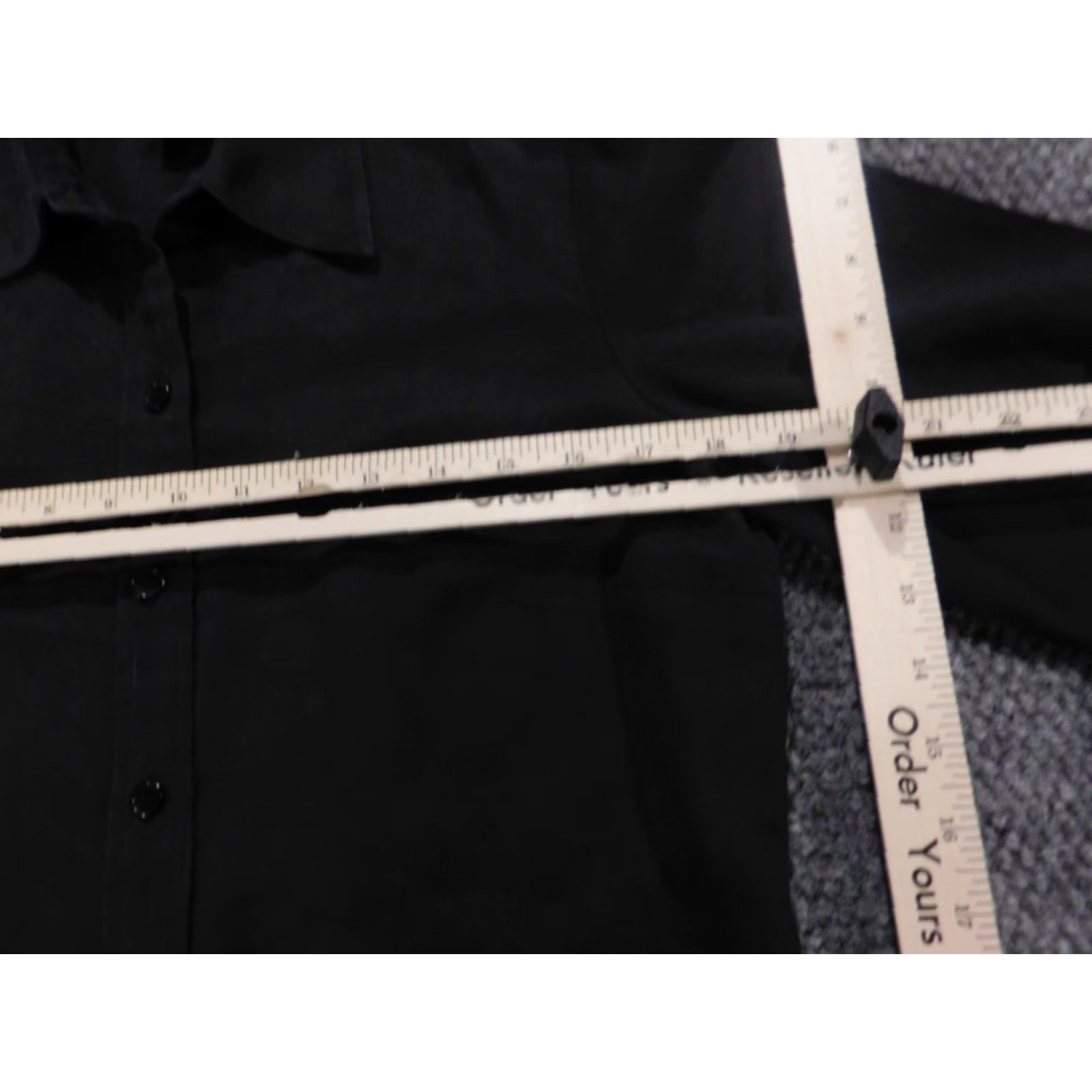 Vintage Inc International Concepts Womens Blouse Button-Up Black Velvet Pleated Long Sleeve Collar Down M Size M / US 6-8 / IT 42-44 - 5 Thumbnail