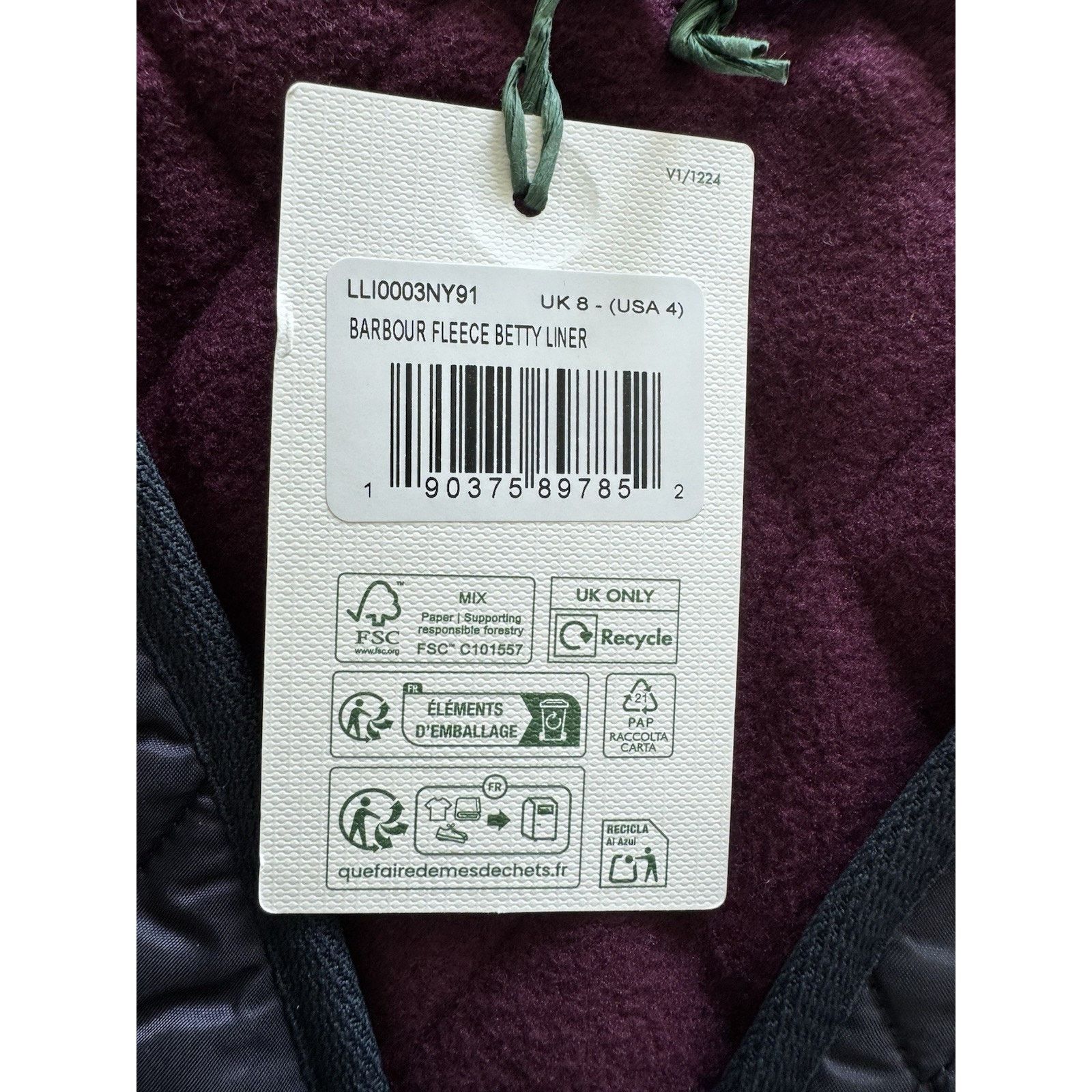 Barbour BARBOUR Fleece Betty Liner LLI0003NY91 Us 4 Navy NWT! Size S / US 4 / IT 40 - 4 Thumbnail