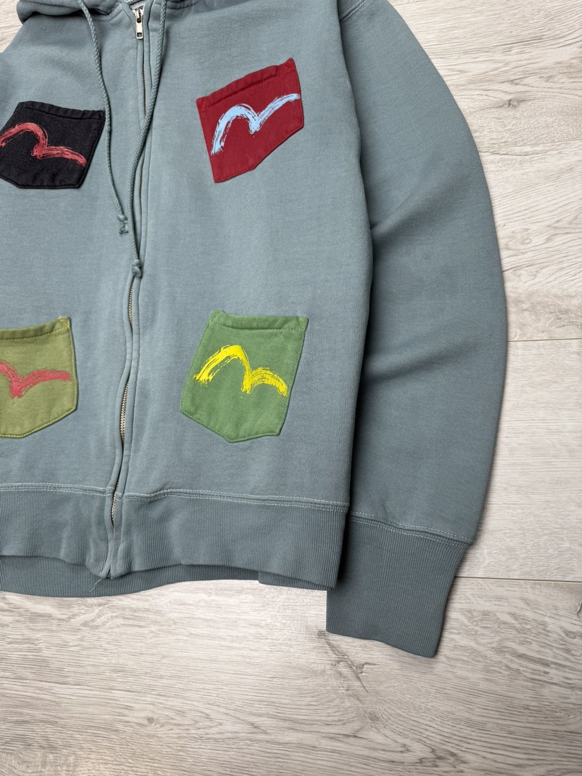 Japanese Brand Vintage Evisu Multi Pocket Zip up Hoodie Japanese Big Logo Size US M / EU 48-50 / 2 - 6 Thumbnail