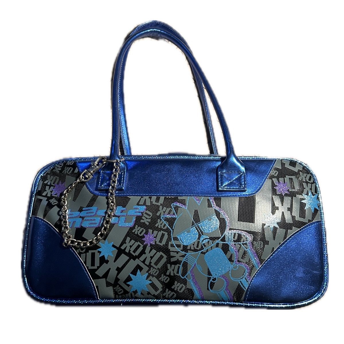 Japanese Brand × Vintage RARE Sanrio Badtz Maru Metallic Blue & Black Handbag Duffle Size ONE SIZE - 1 Thumbnail