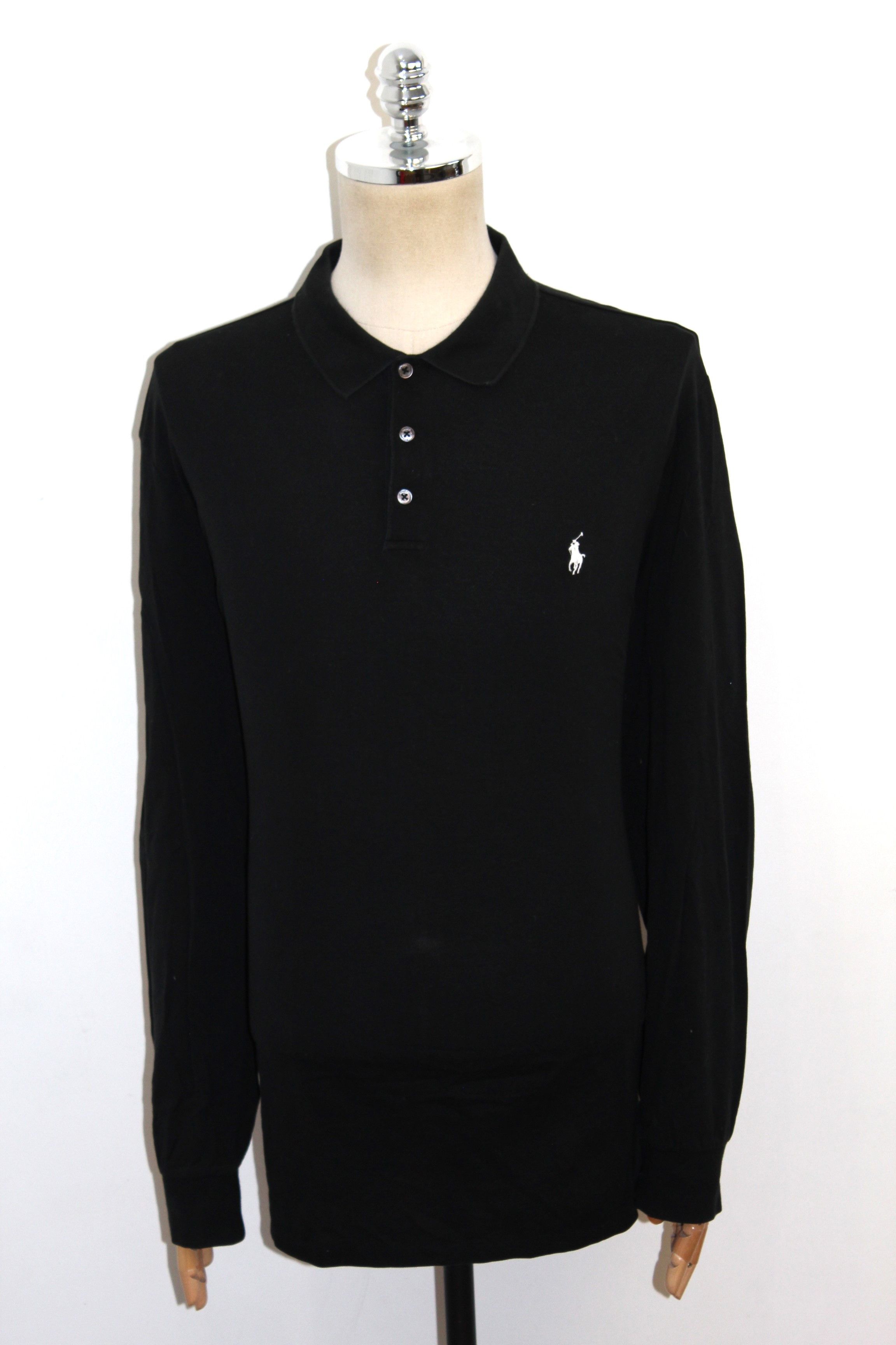 Polo Ralph Lauren RALPH LAUREN Long Sleeve Black Polo Shirt 2XL Size US XXL / EU 58 / 5 - 2 Thumbnail