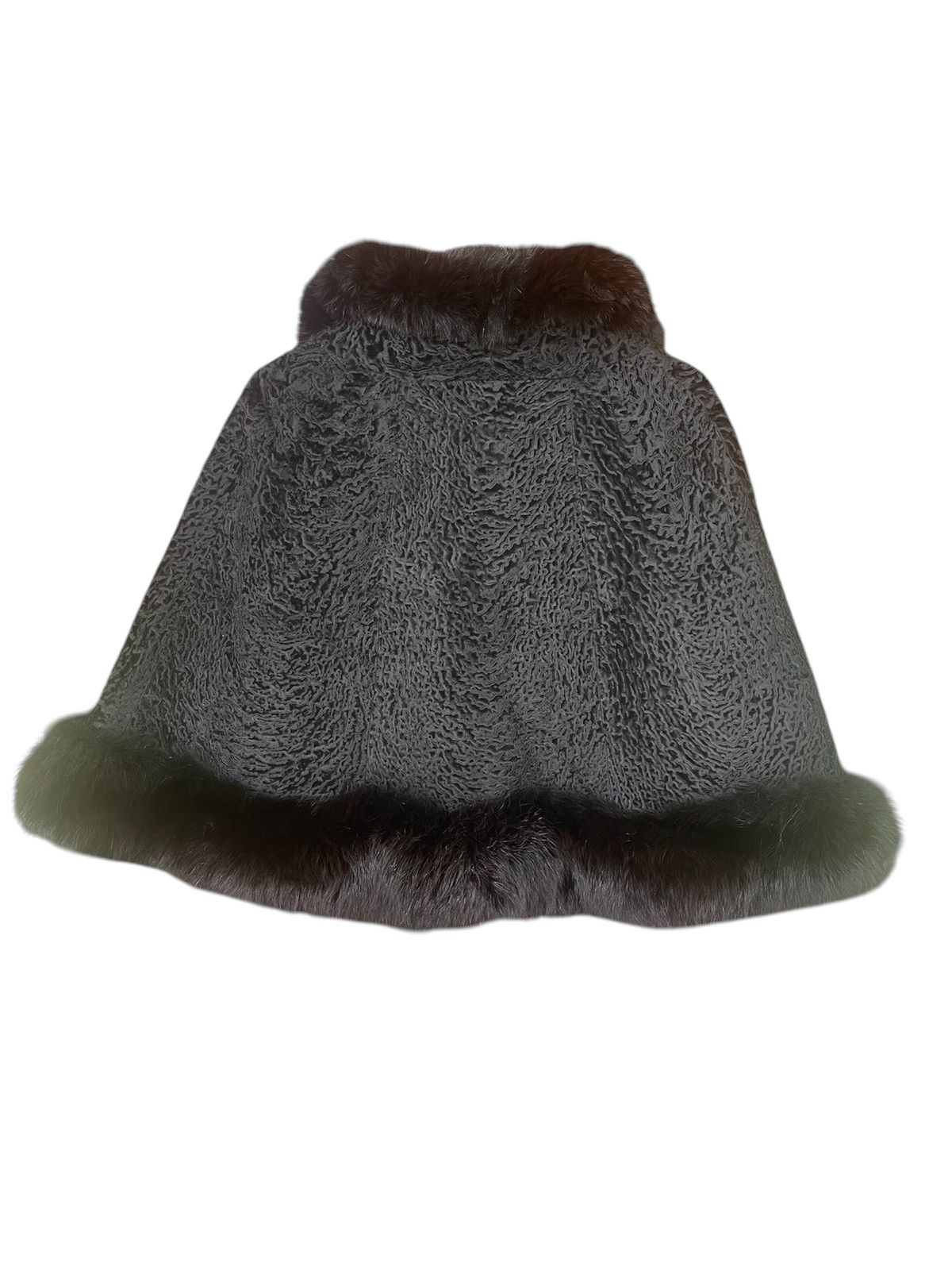 Designer × Japanese Brand × Vintage Very rare ALL BLACK FUR SHOULDER CAPE from FIANCESSE FUR Size ONE SIZE - 2 Thumbnail