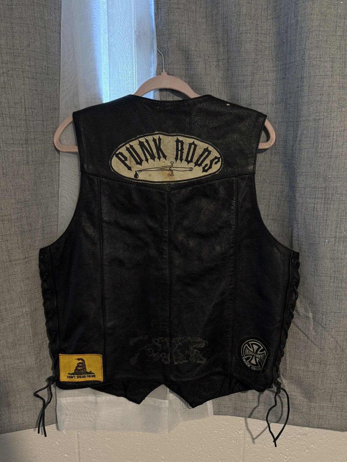 Harley Davidson × Vintage Vintage 90’s Punk Leather & Leopard Patch Vest Size US L / EU 52-54 / 3 - 3 Thumbnail