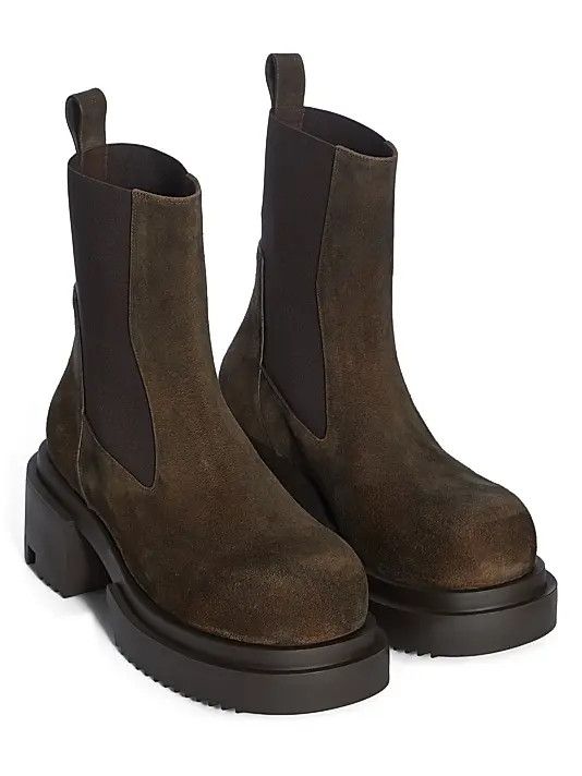 Rick Owens os11x0226 Beatle Bogun Leather Chelsea Boots In Brown Size US 9 / EU 42 - 2 Thumbnail