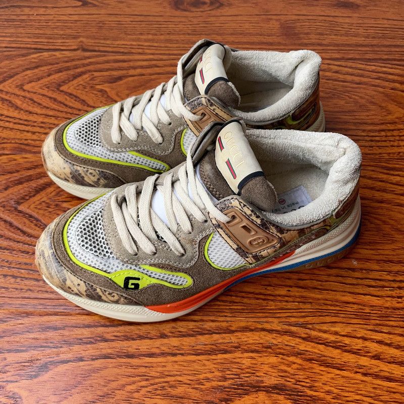 Gucci Gucci Ultrapace Brown Low-top Casual Sneakers 0079 Size US 5 / IT 35 - 1 Thumbnail