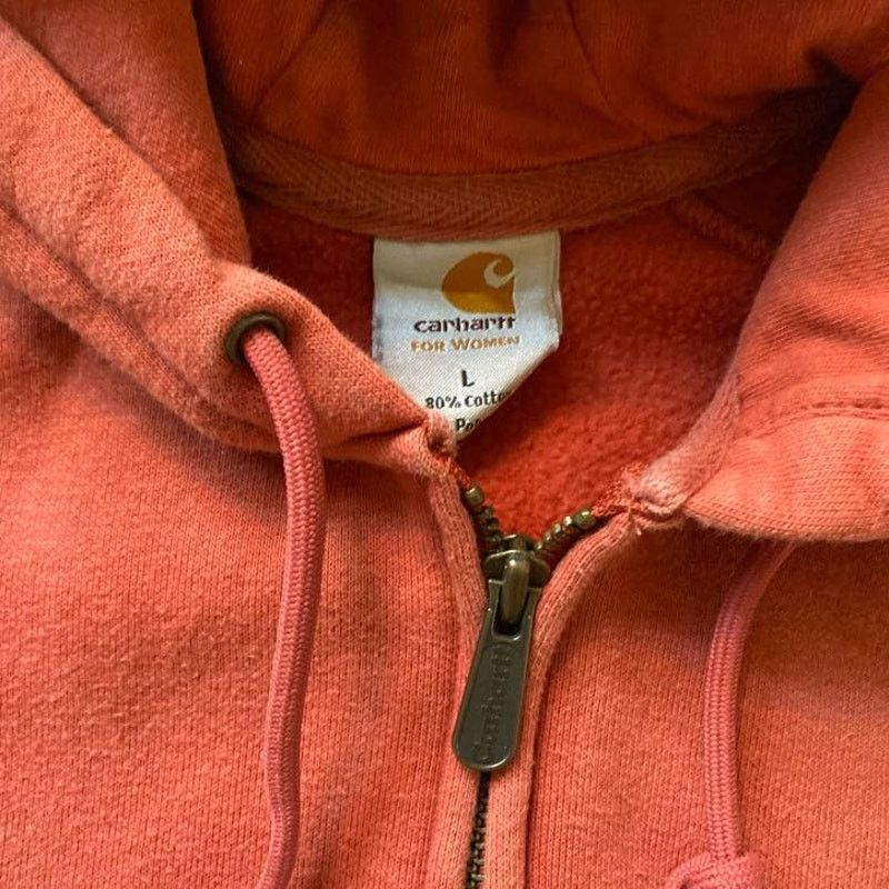 Carhartt Women's Carhartt Red Zip Up Hoodie Size L / US 10 / IT 46 - 2 Thumbnail