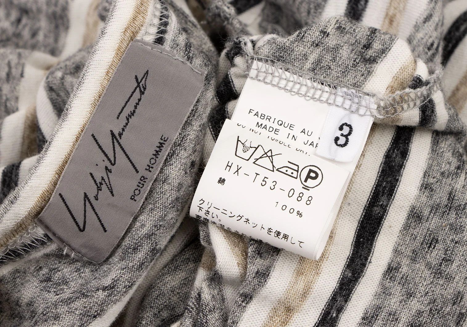 Yohji Yamamoto Yohji Yamamoto Cotton Stripe T-Shirt Size US S / EU 44-46 / 1 - 9 Thumbnail