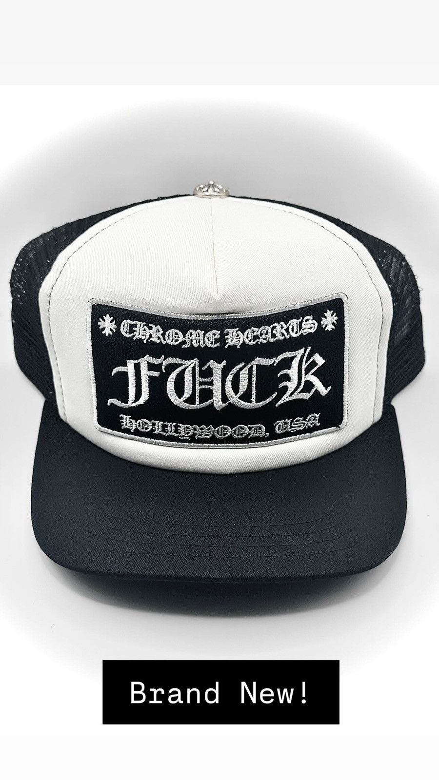 Pre-owned Chrome Hearts Trucker Hat(black &white)