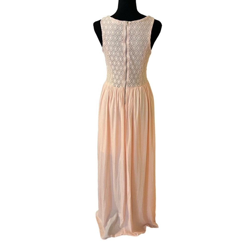 Other Altar'd State sz M Lace Sleeveless Peach Hi Lo Maxi Dress Size M / US 6-8 / IT 42-44 - 3 Thumbnail