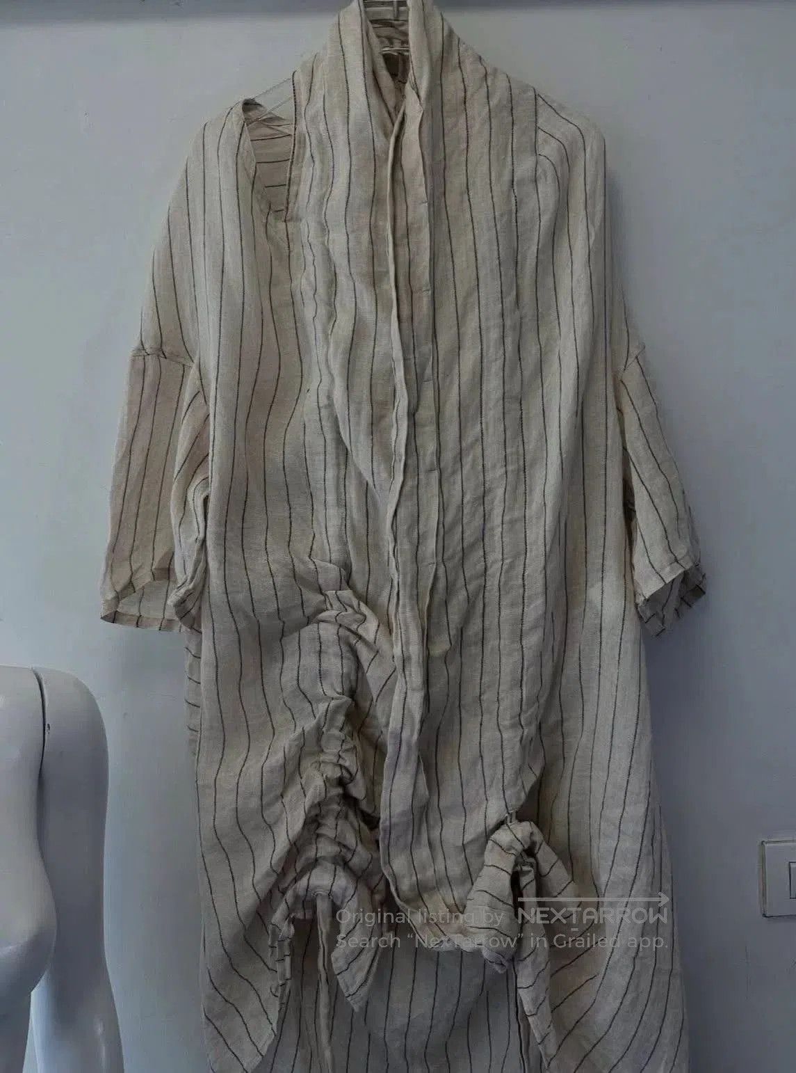 Y's Y's Yohji Yamamoto Striped Long Shirt Jacket. Size L / US 10 / IT 46 - 3 Thumbnail