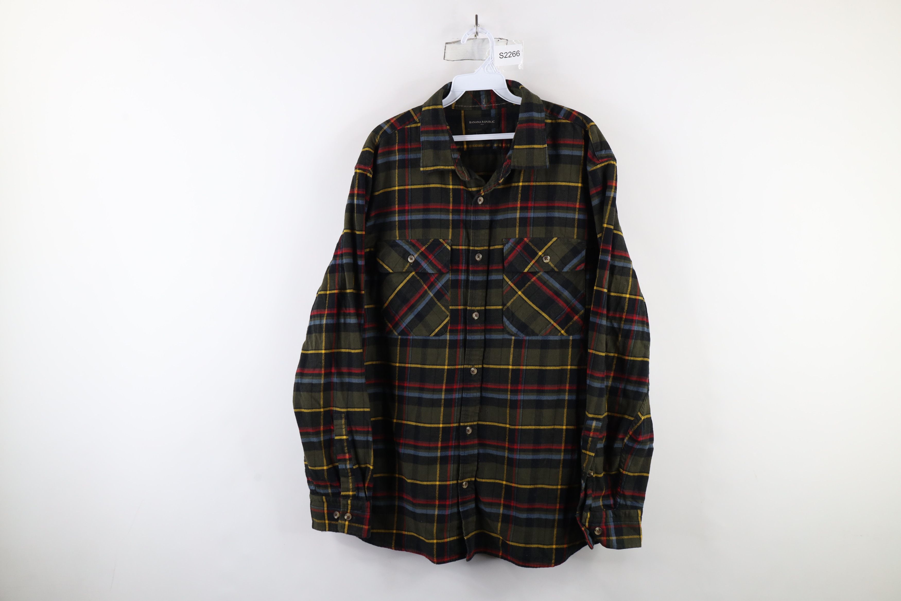 Banana Republic × Vintage Banana Republic Flannel Collared Button Shirt Rainbow Plaid Size US XL / EU 56 / 4 - 1 Thumbnail
