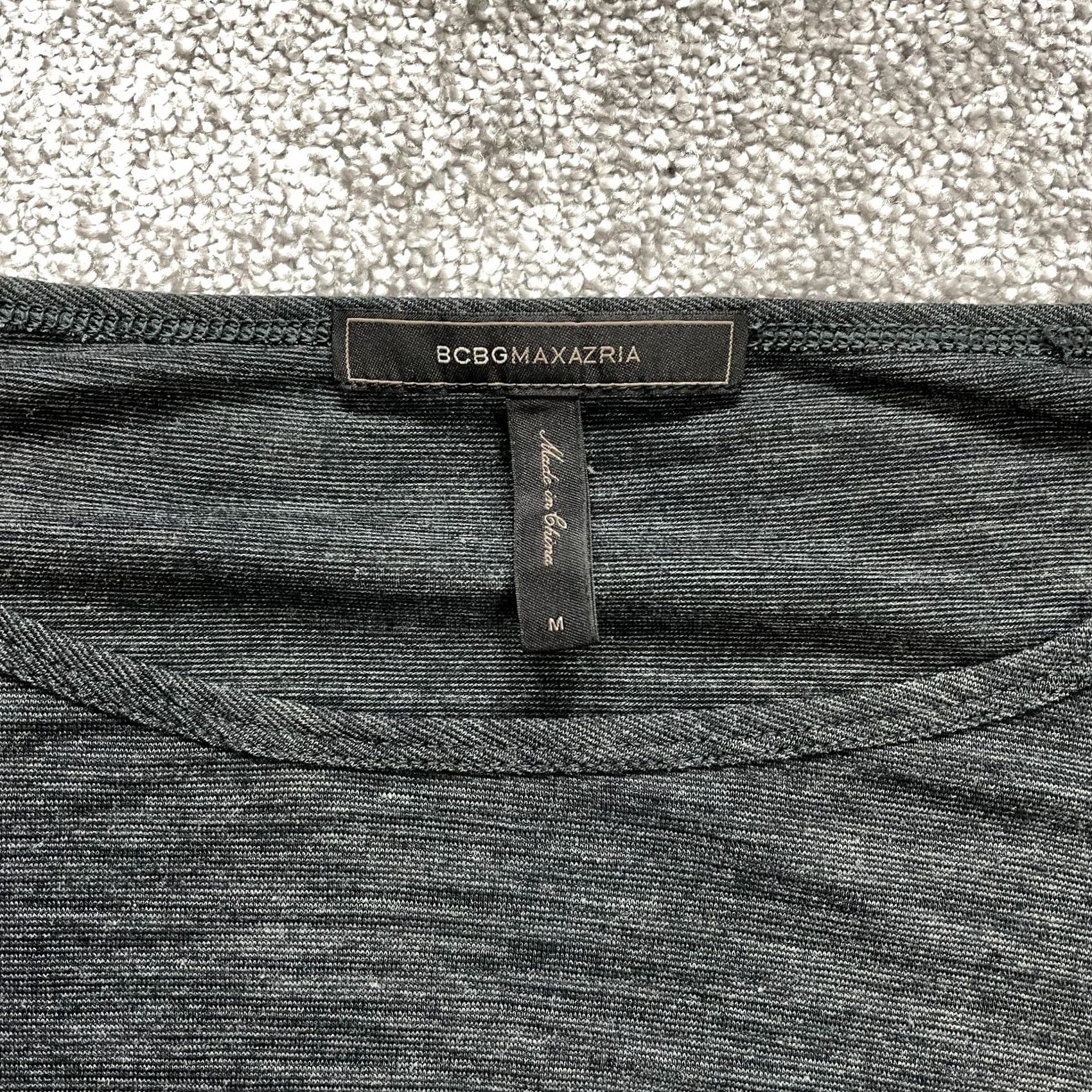 Bcbgmaxazria BCBGMAXAZRIA Tunic Blouse Womens Medium Dark Gray Long Sleeve Round Neck Pullover Knit Polyester Viscose Color Gray Adult Womens Size M / US 6-8 / IT 42-44 - 3 Thumbnail