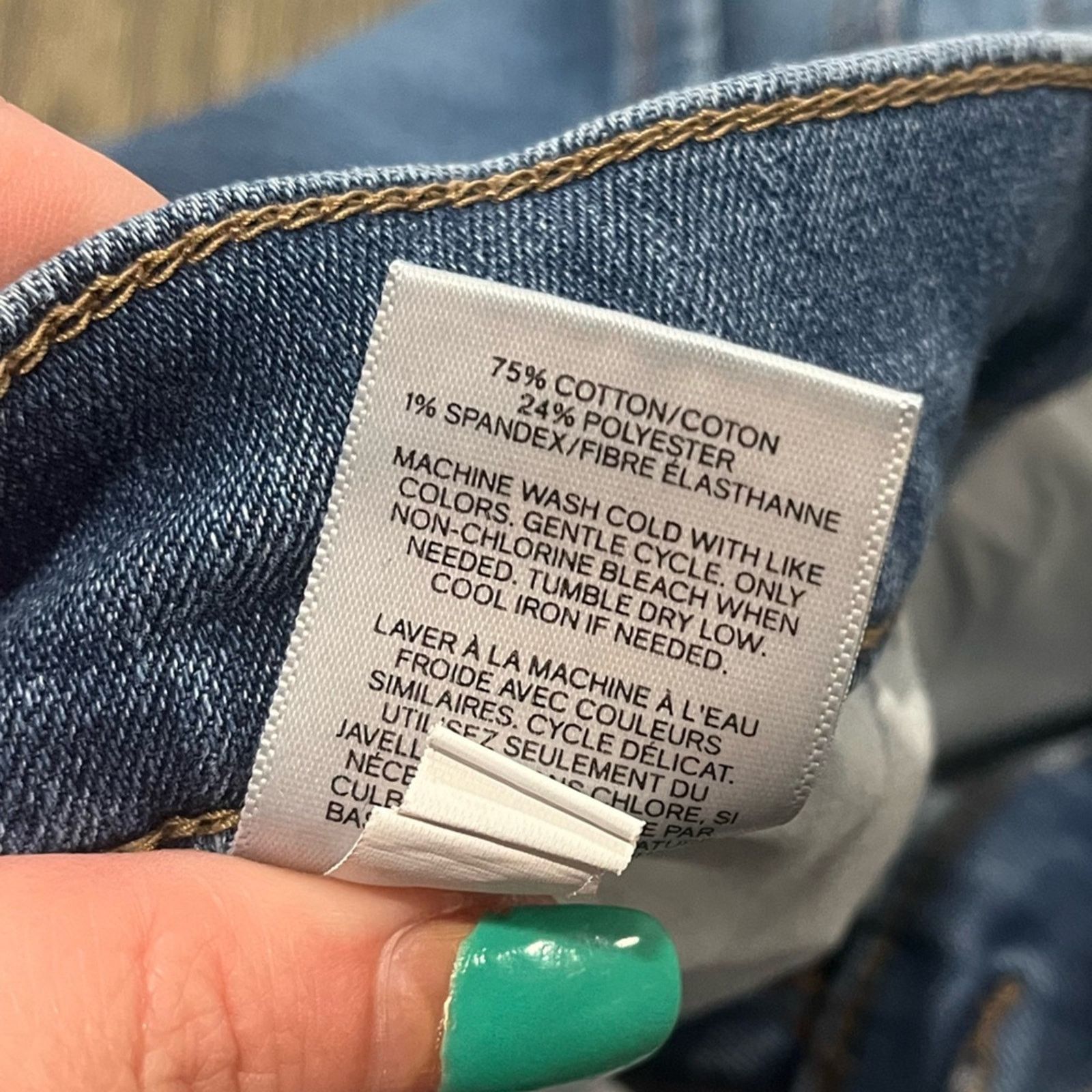 Express Express Legging Jeans Mid-Rise Distressed Stretch Blue Sz 2L Size 26" / US 2 / IT 38 - 9 Thumbnail