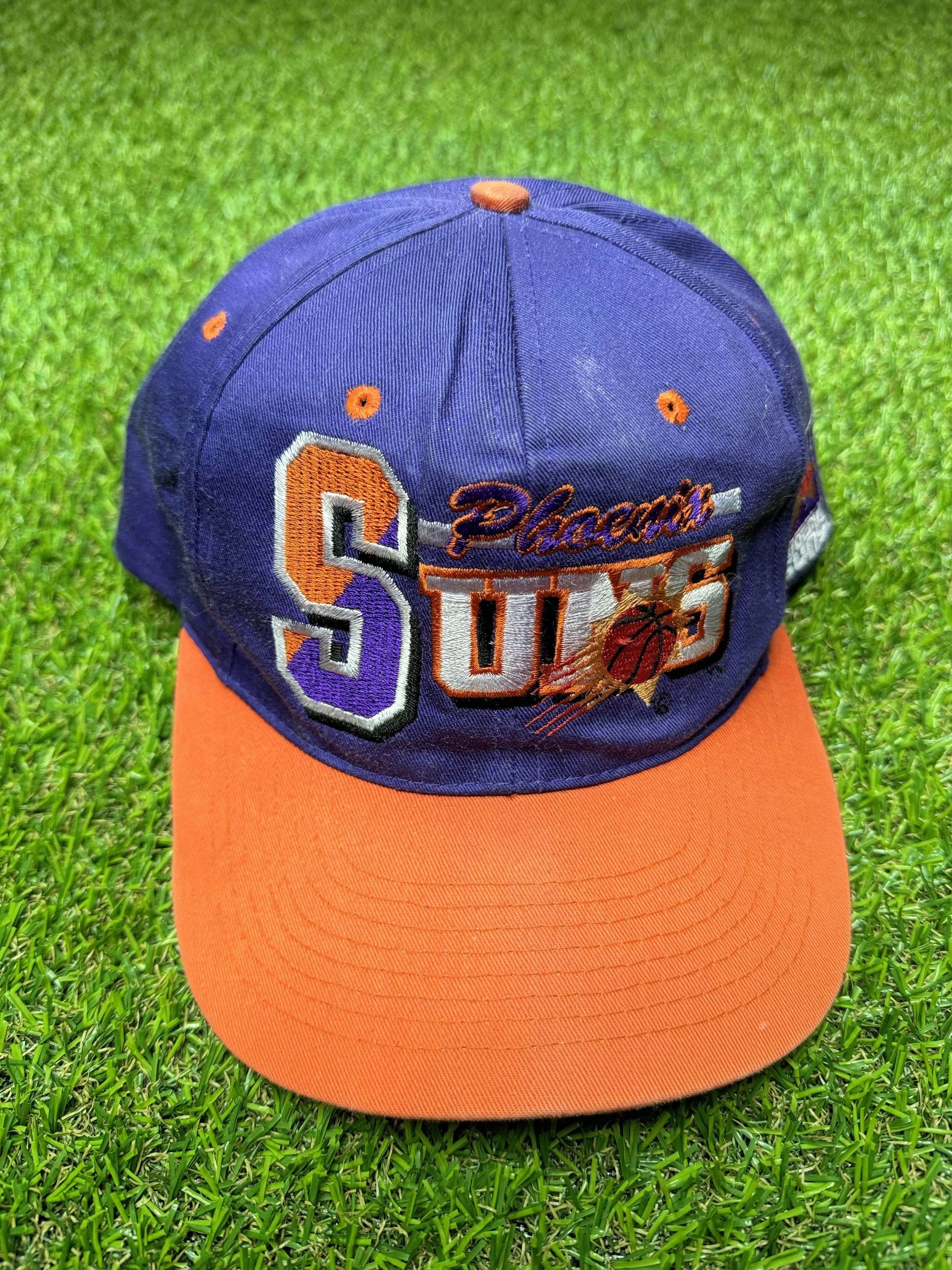 Vintage VTG Phoenix Suns "S" Logo AJD NBA Purple Orange Snapback Hat Size ONE SIZE - 1 Thumbnail
