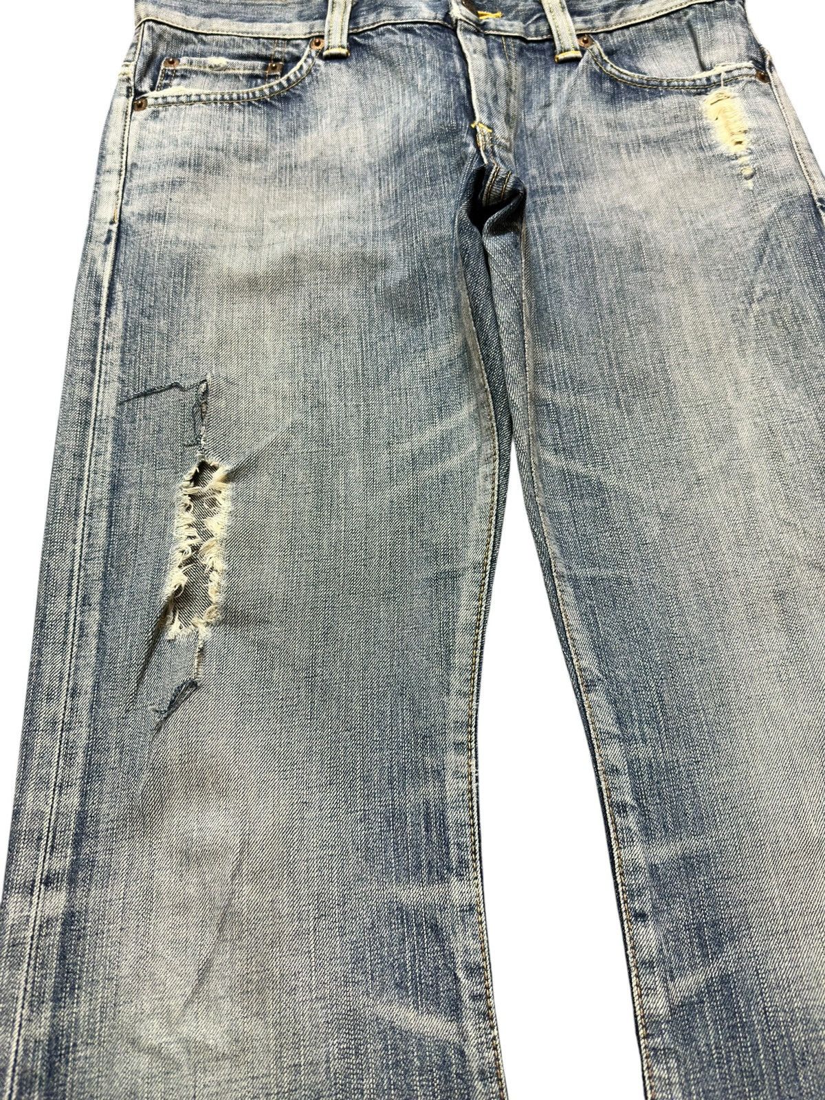 Edwin Vintage Edwin 503 Flare Faded Ripped Distressed Denim Size US 31 - 3 Thumbnail