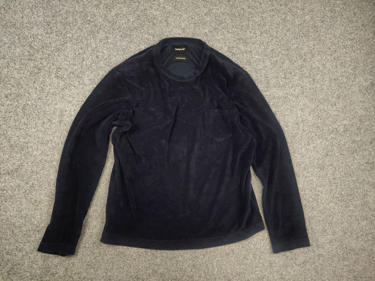 Howlin' Howlin' Headhunter Belgium Navy velour Pocket longsleeve Size US M / EU 48-50 / 2 - 6 Thumbnail