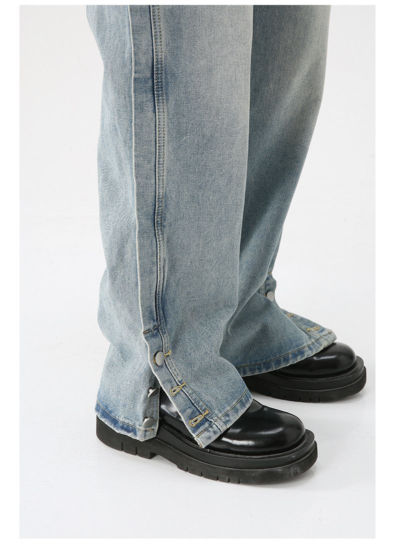 Japanese Brand × Jean Personalized button straight blue wide-leg casual jeans Size US 32 / EU 48 - 6 Thumbnail