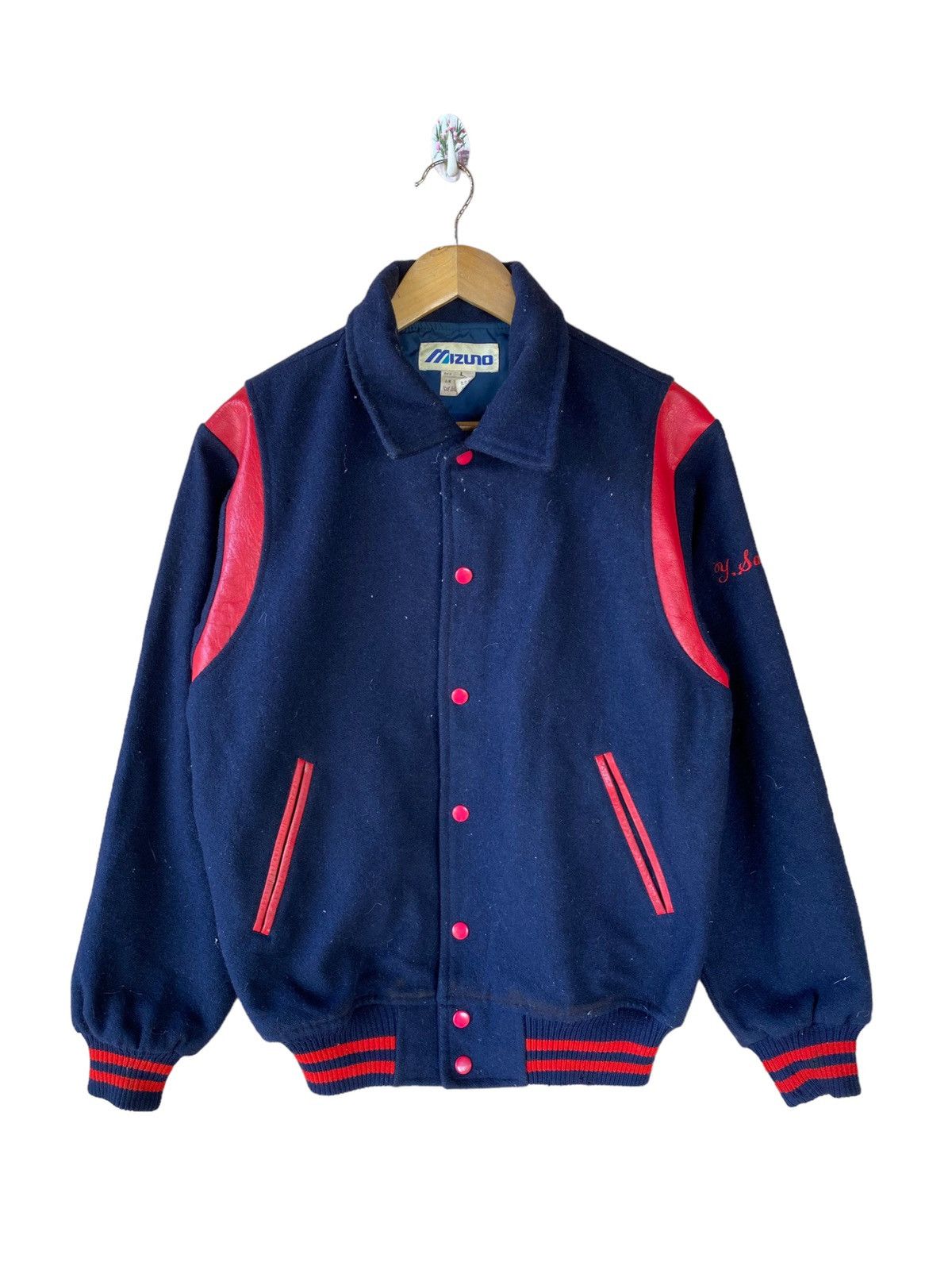 Mizuno × Vintage 👘SALE👘VINTAGE MIZUNO WOOL VARSITY JACKET Size US L / EU 52-54 / 3 - 1 Thumbnail