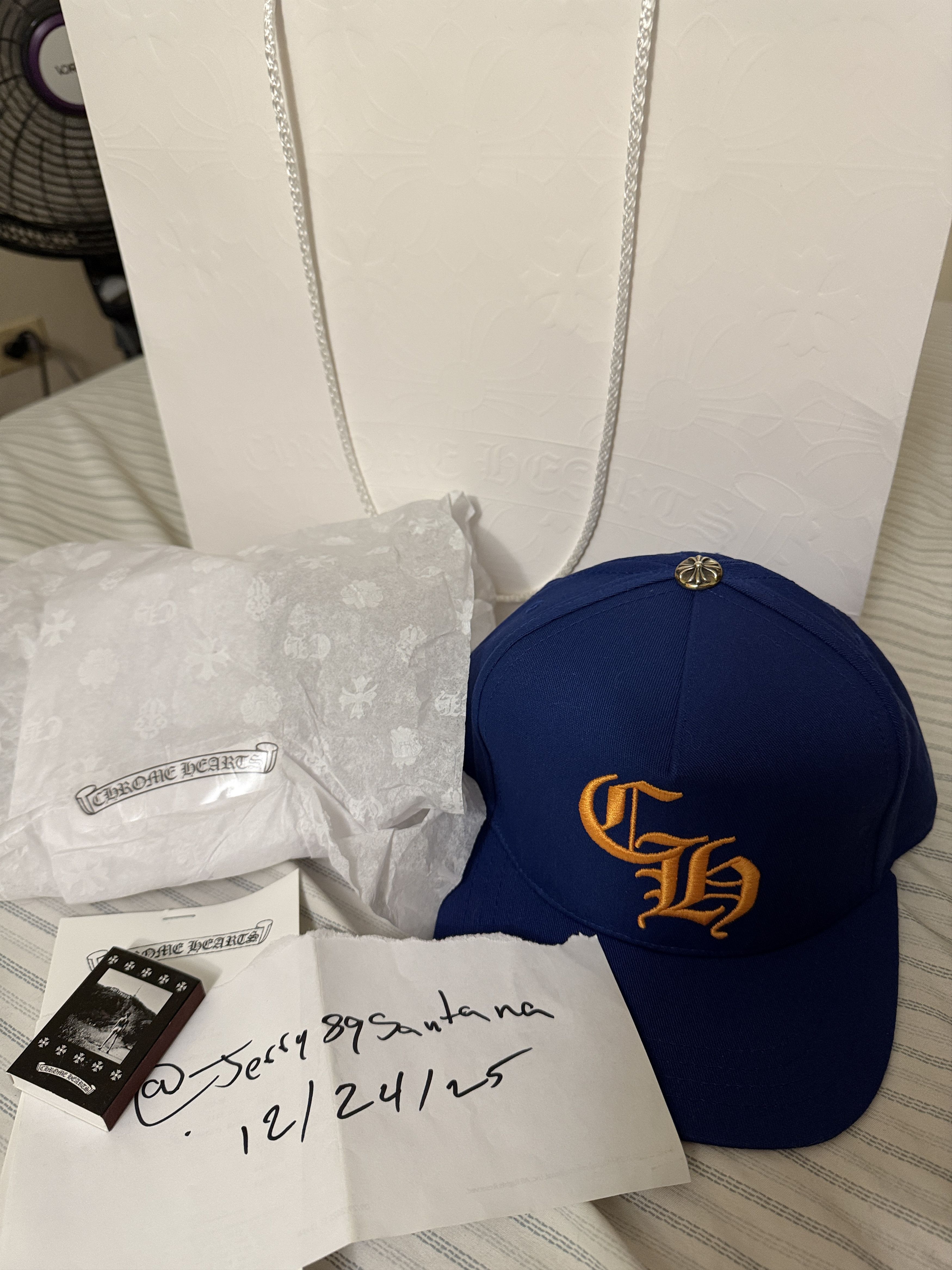 Chrome Hearts Chrome Hearts “CH” 5 Panel Baseball Snapback (Blue/Orange) Size ONE SIZE - 2 Thumbnail