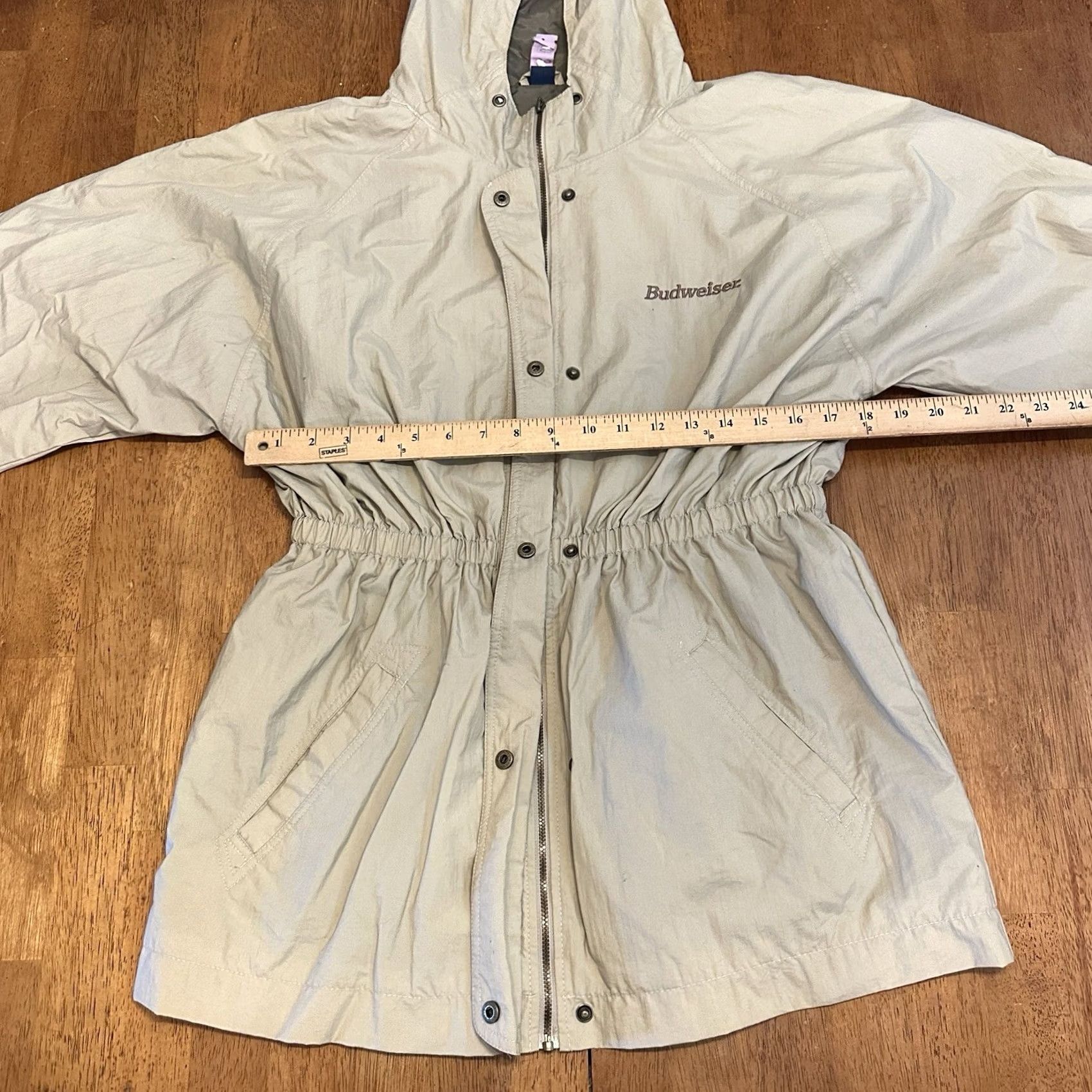 Budweiser VINTAGE Budweiser Windbreaker Jacket Medium Women’s Cinch Full Zip Size M / US 6-8 / IT 42-44 - 4 Thumbnail