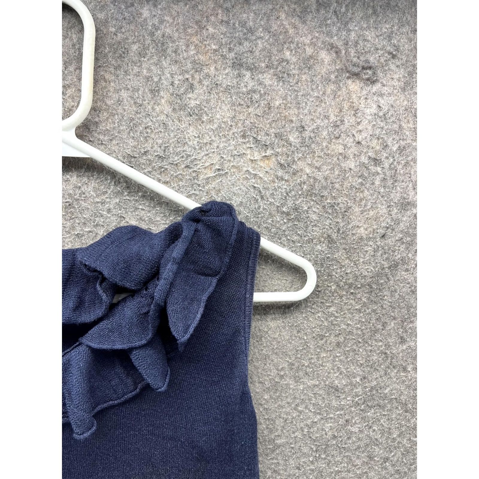 Ralph Lauren LAUREN RALPH LAUREN Tank Top Womens Petite Large Blue Ruffle Neck Silk Knit Sleeveless Pullover Casual Summer Size S / US 4 / IT 40 - 7 Thumbnail