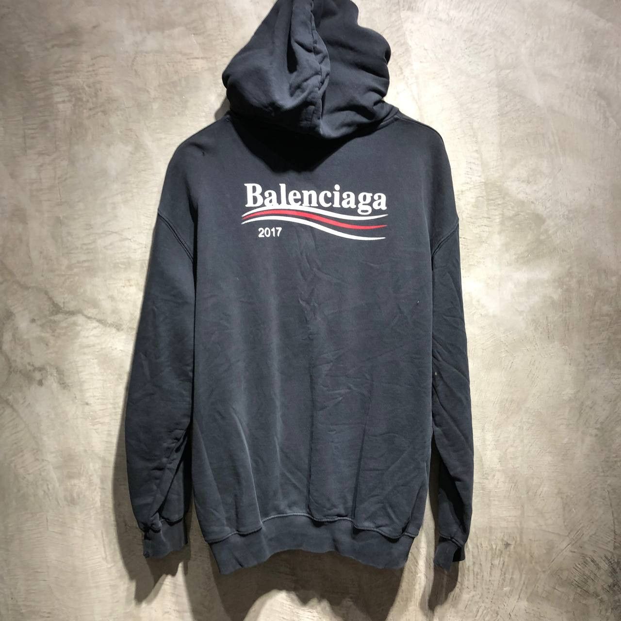 image of Balenciaga Campaign Pull Over Hoodie in Black, Men's (Size Large)