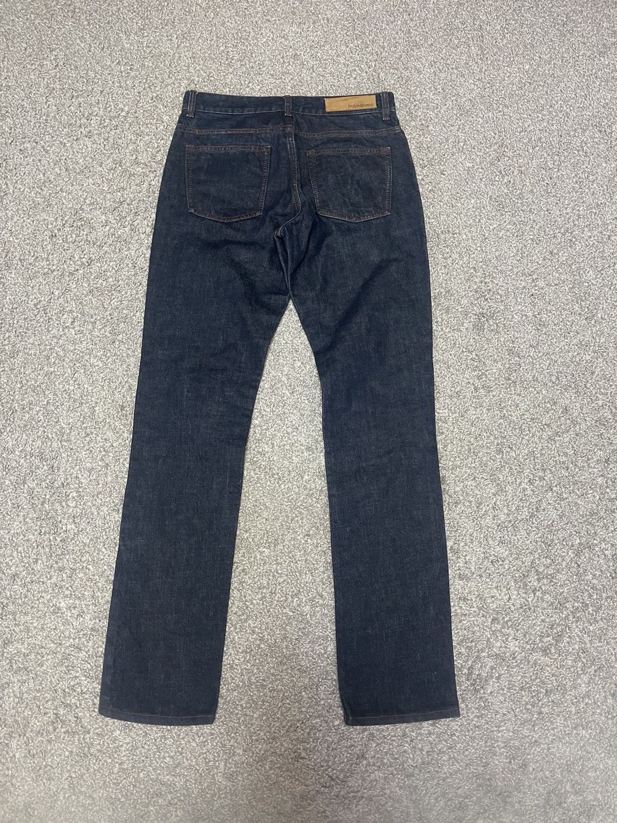 Yves Saint Laurent YSL Dark Indigo Denim Red Stitch Jeans 44 Size 40" / US 18 - 2 Thumbnail