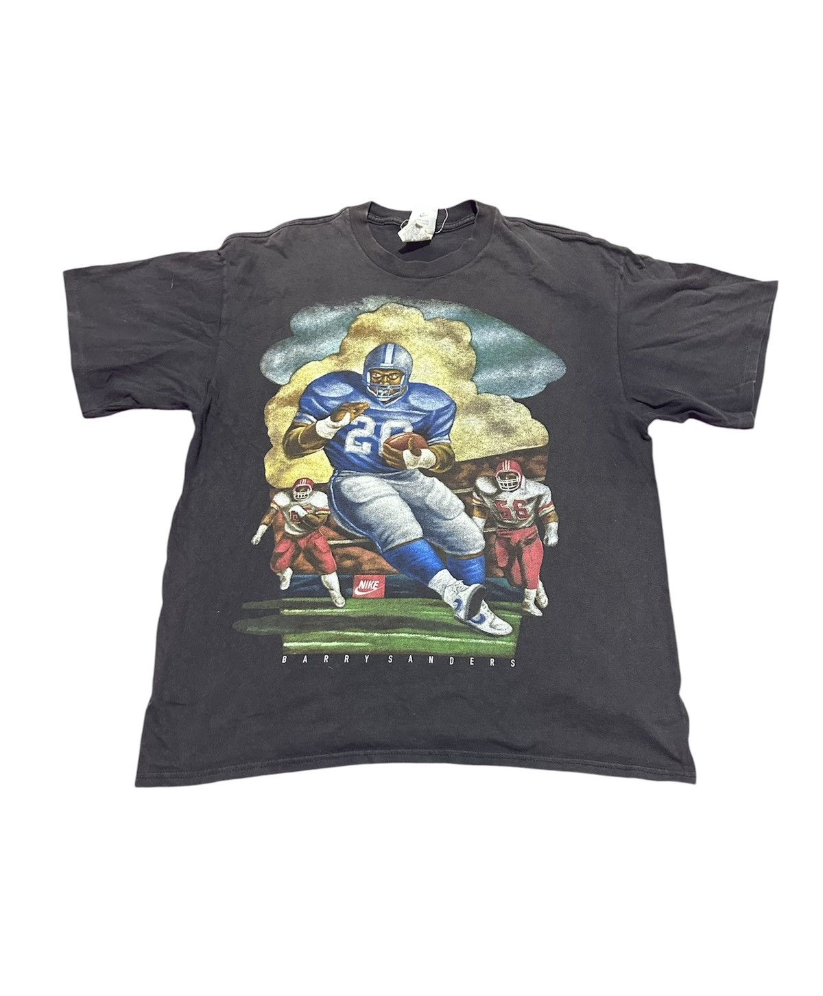 Nike Vintage 90s Nike Barry Sanders grey tag Size US L / EU 52-54 / 3 - 1 Thumbnail