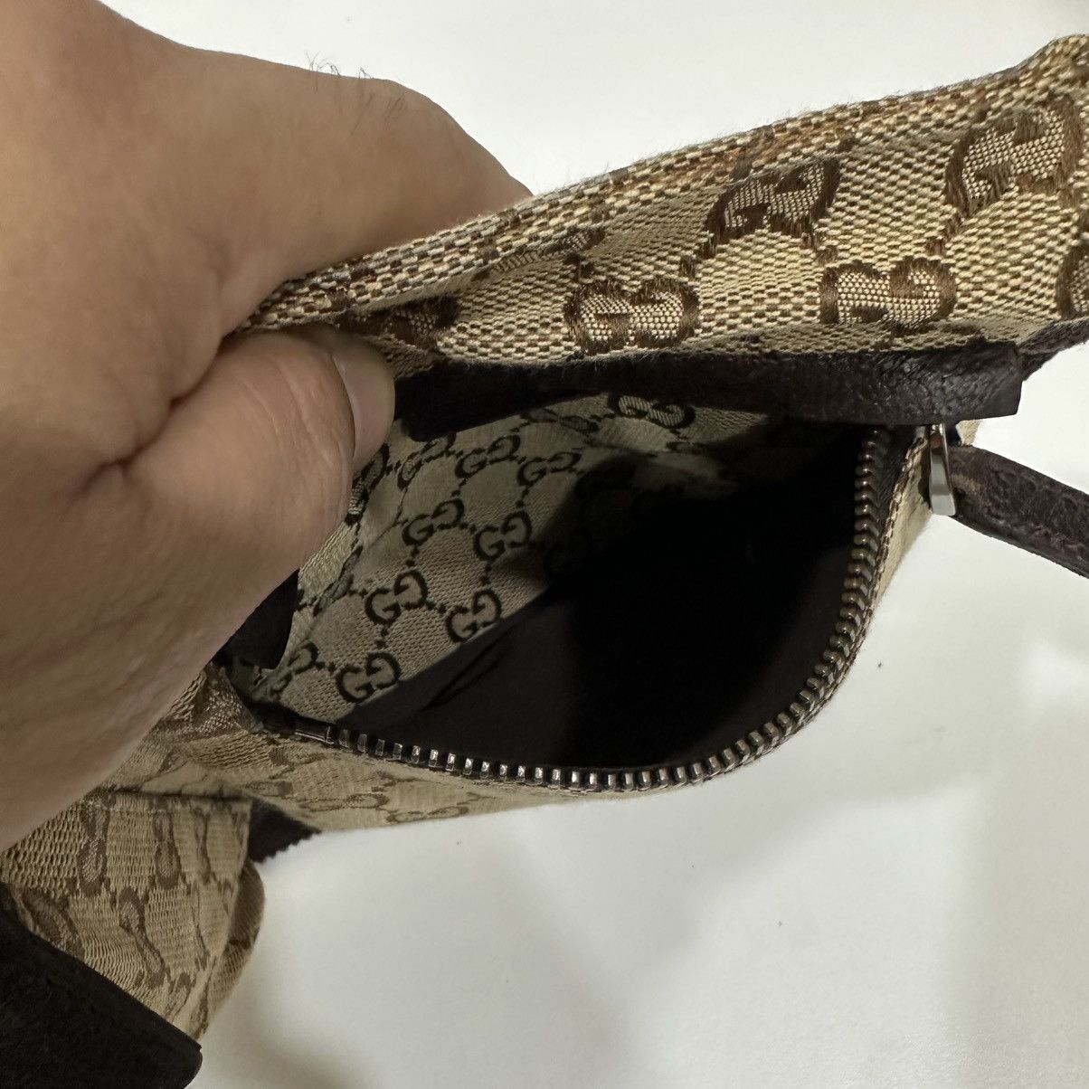 Gucci GUCCI GG CANVAS DOUBLE POCKET BELT BAG WAIST BUMBAG 25 Size ONE SIZE - 9 Thumbnail