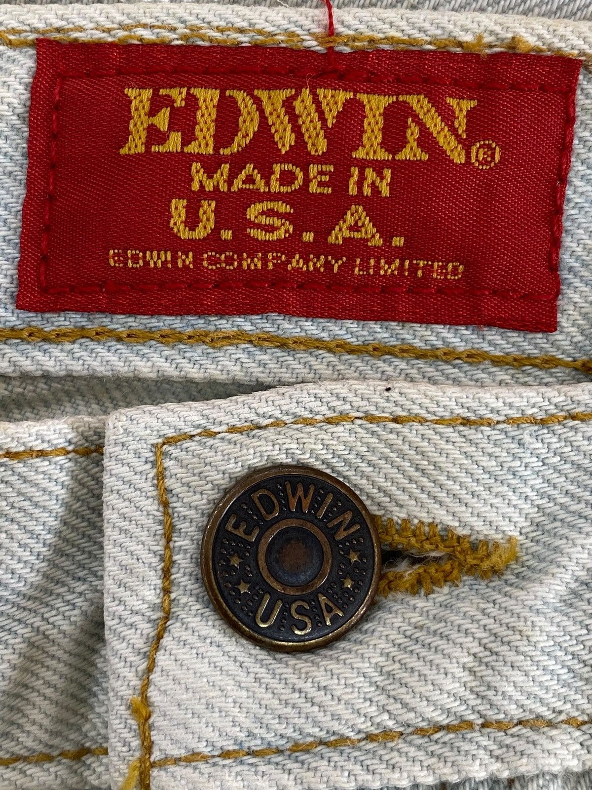 Edwin Edwin Acid Light Wash Style Straight Leg Jeans Size US 28 / EU 44 - 10 Thumbnail