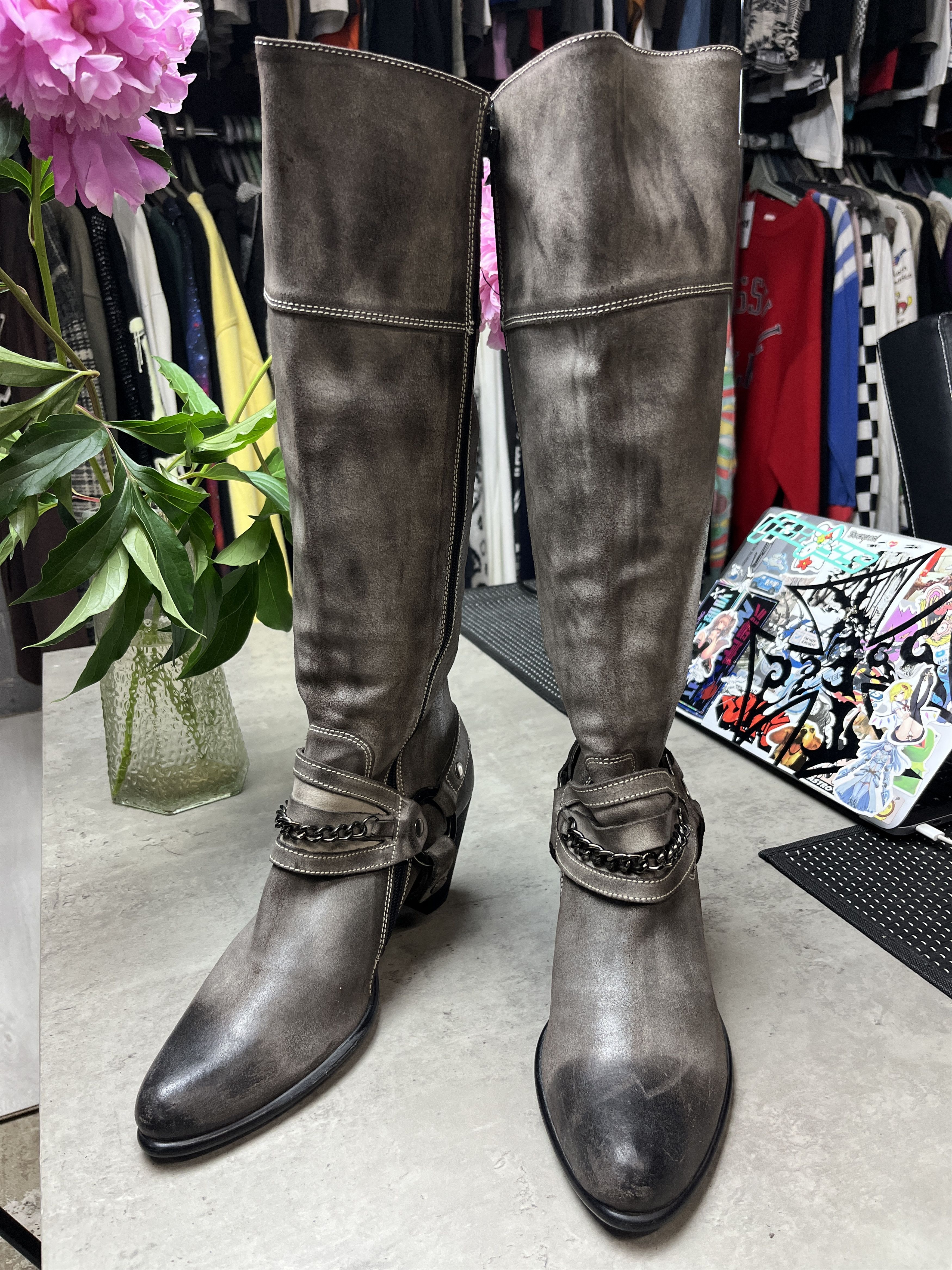 Quest 2000s QUEST? FACTORY DISTRESSED HARNESS MOTO BOOTS - 5127 Size US 9 / IT 39 - 6 Thumbnail