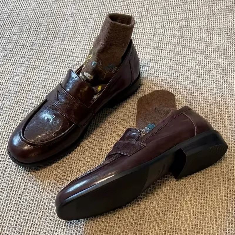 Other Casual Retro Vintage Style PU Leather Women’s Loafers Boots Size US 8 / IT 38 - 4 Thumbnail