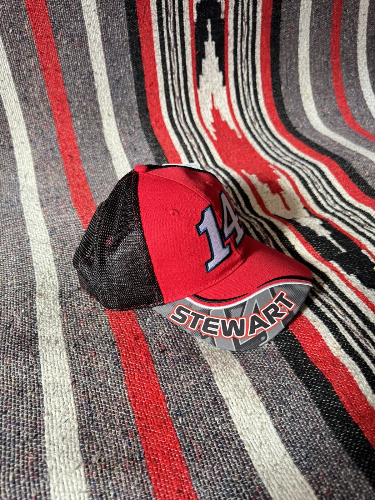 NASCAR Nascar #14 Tony Stewart Racing Moto Formula 1 y2k Hat Size ONE SIZE - 6 Thumbnail