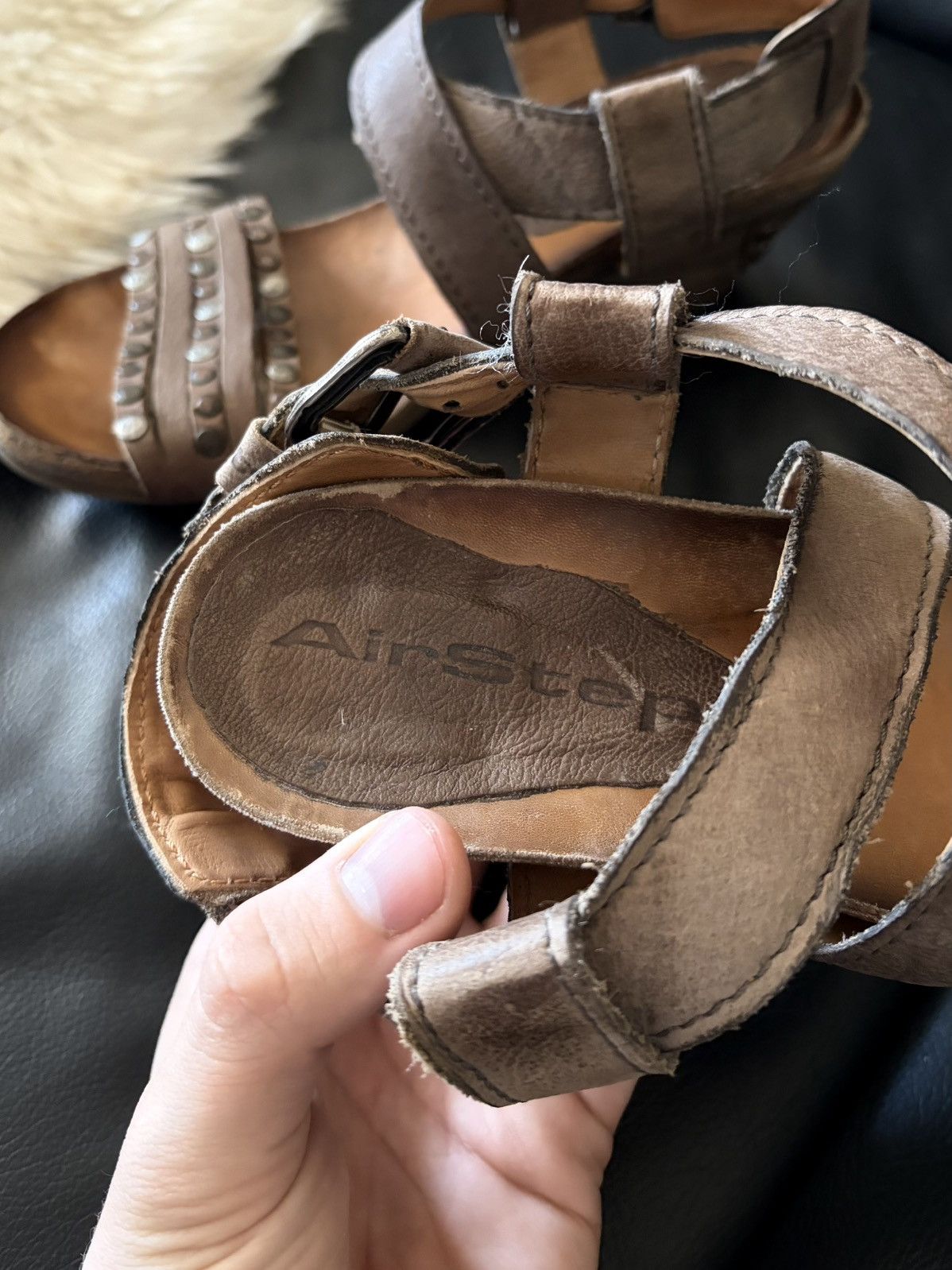 A.S.98 A.S.98 Archive Avant-Garde Leather Sandals Wedge Heel Buckle Size US 7 / IT 37 - 5 Thumbnail