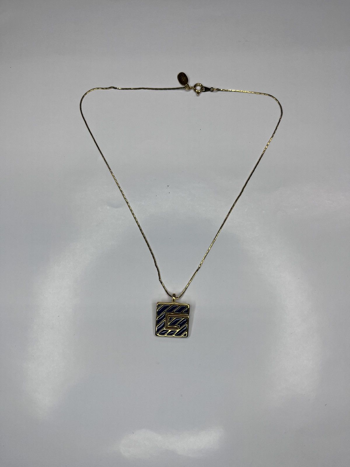 Givenchy Vintage Givenchy Enamel Logo Pendant Necklace – Gold Tone Size ONE SIZE - 1 Thumbnail
