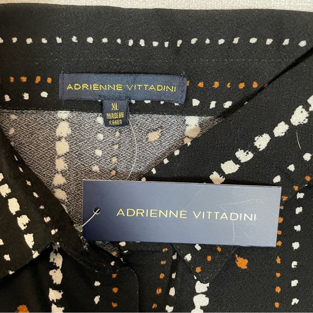 Other NWT New Adrienne Vittadini Black Stripe Shirt 3/4 Sleeve Bu Size XL / US 12-14 / IT 48-50 - 5 Thumbnail