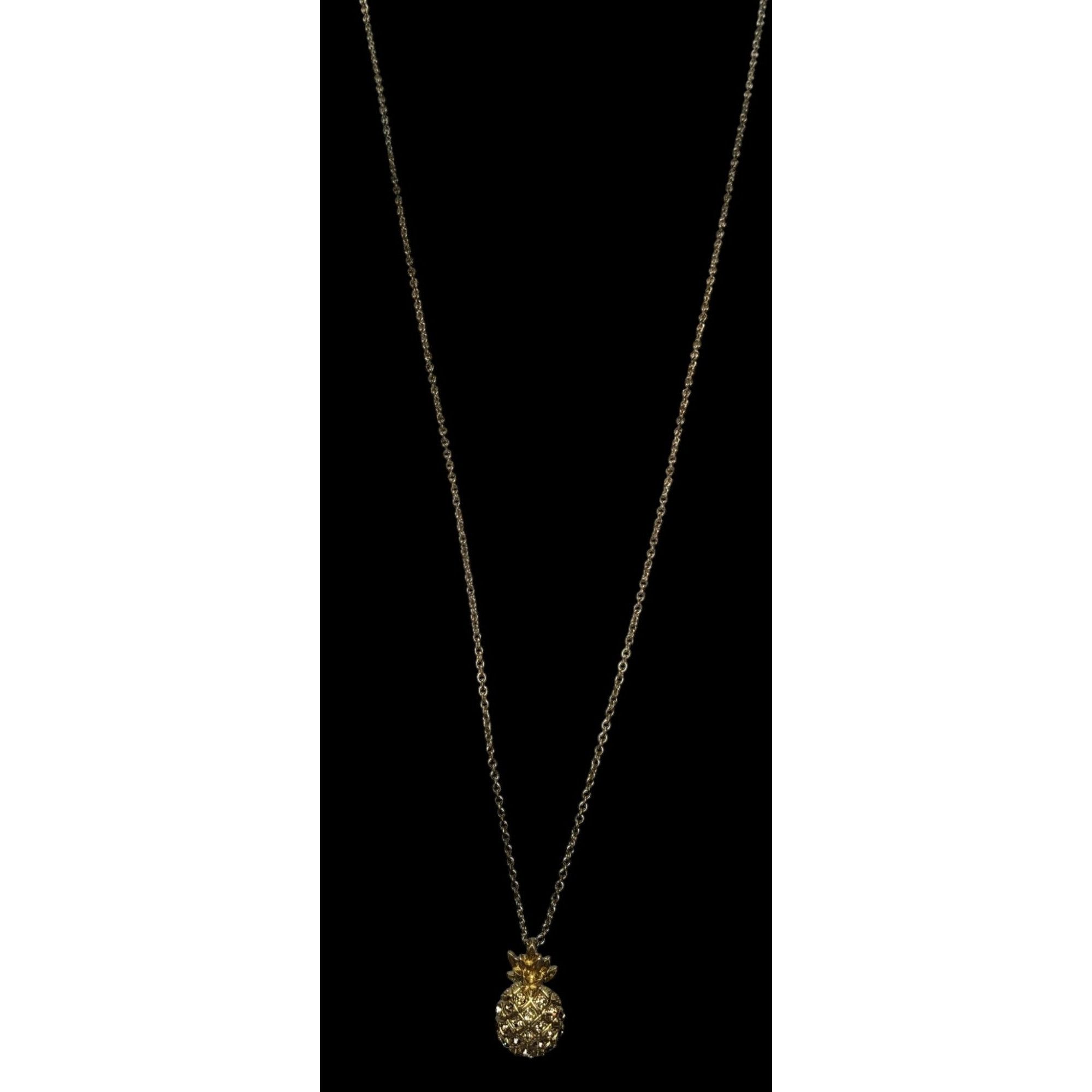 J.Crew Preppy Summer J. Crew Gold Pineapple Pendant Necklace Size ONE SIZE - 2 Thumbnail