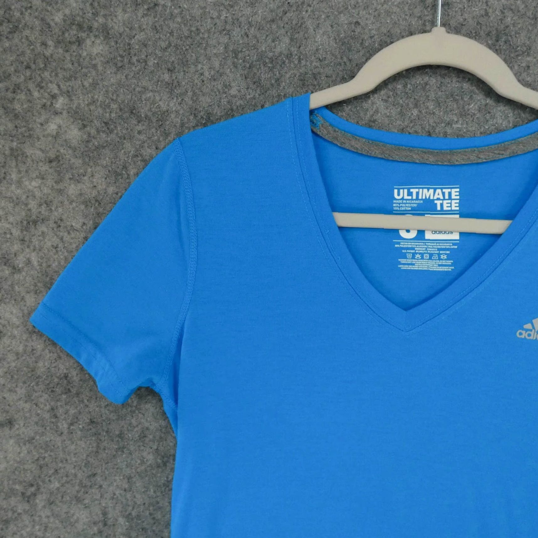 Adidas Adidas Shirt Womens Small Short Sleeve Pullover Tee Blue Logo Lightweight Size S / US 4 / IT 40 - 3 Thumbnail