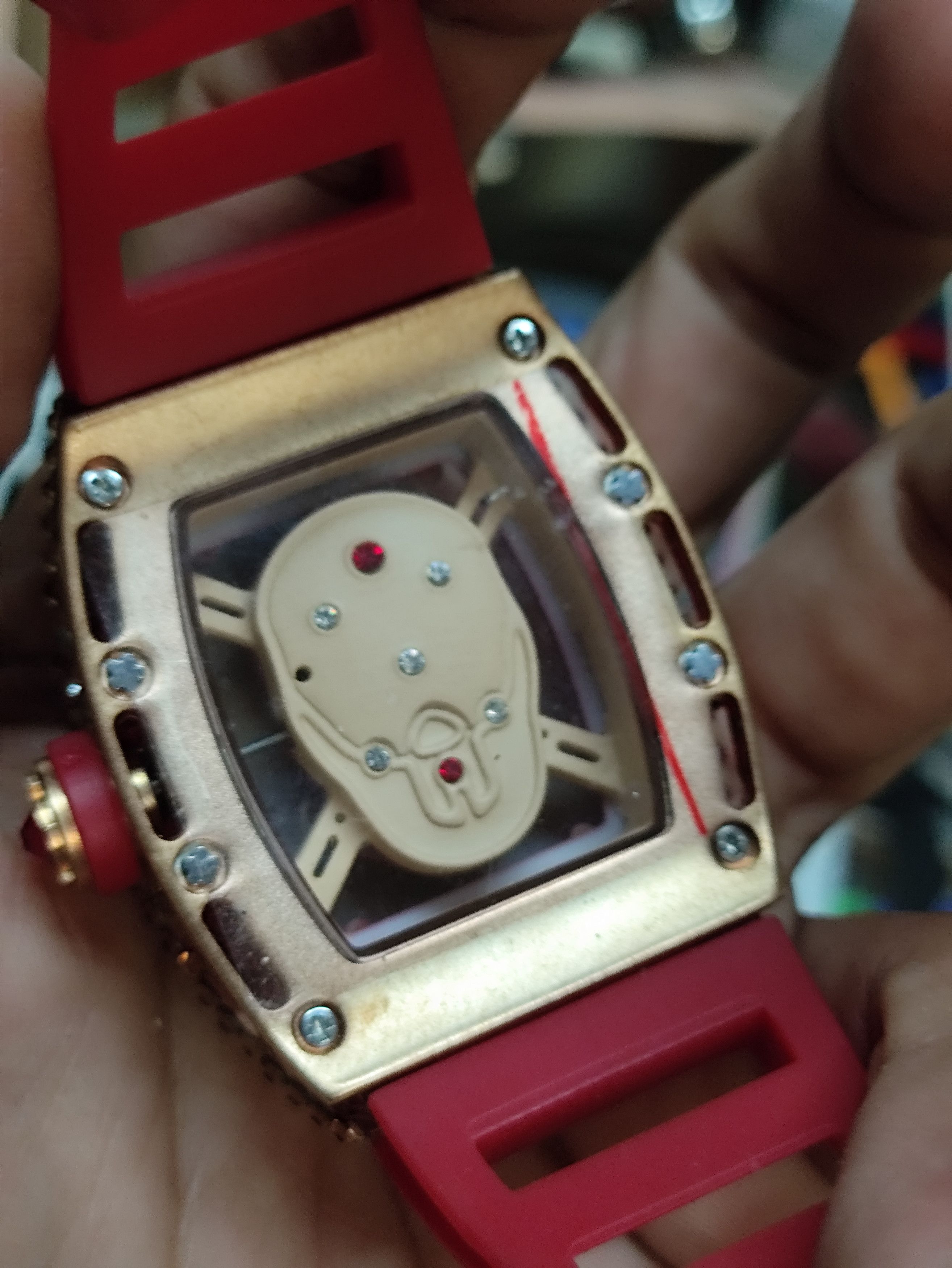 Other RARE 💥 SKULLS RED MONSTER 💀 Japan Punk Watch Size ONE SIZE - 4 Thumbnail