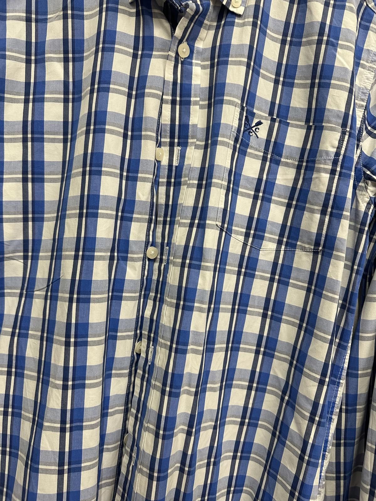 Other Crew Clothing Co. Men's Medium Blue and White Check Button-­ Size US M / EU 48-50 / 2 - 4 Thumbnail