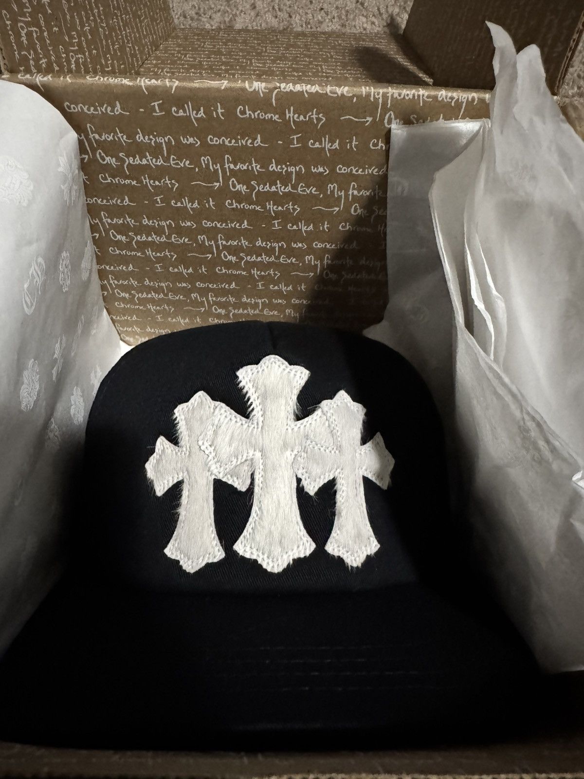 Chrome Hearts Chrome Hearts Calf Hair Triple Cementery Cross - Trucker Hat Size ONE SIZE - 1 Thumbnail