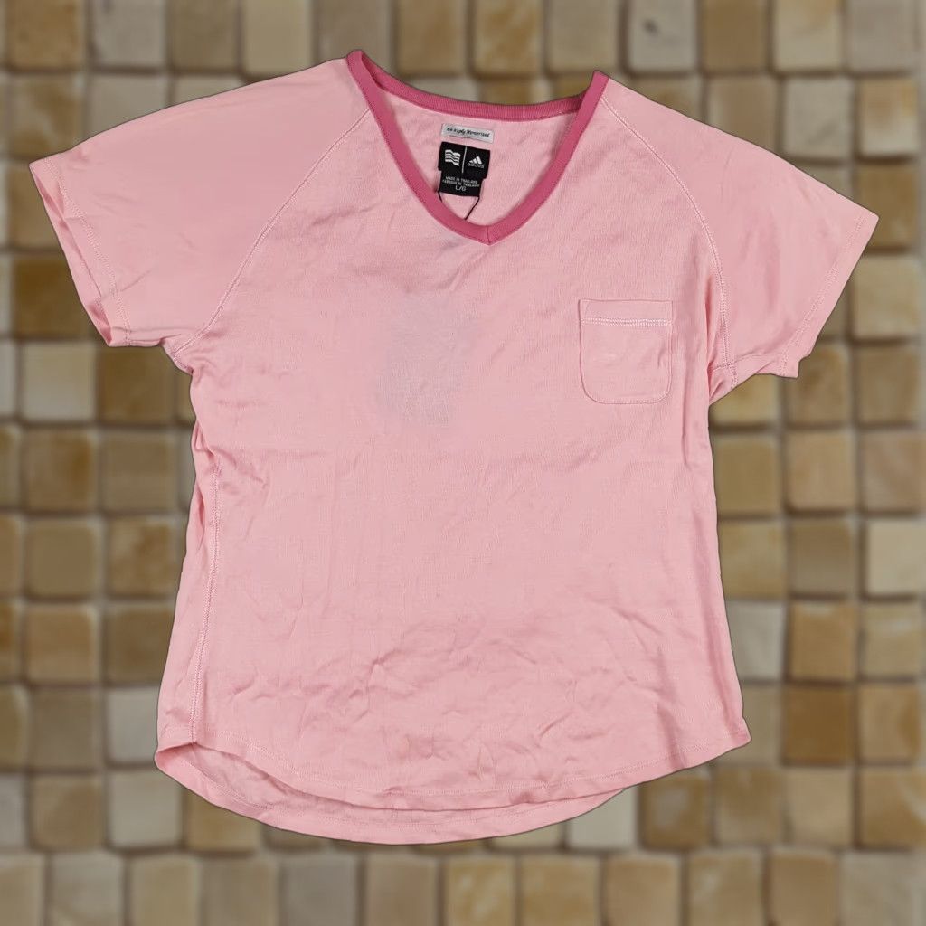 Adidas VINTAGE adidas Women's T-Shirt Casual Short Sleeve L Pink 00s Y2K Retro Pockets Size L / US 10 / IT 46 - 1 Thumbnail